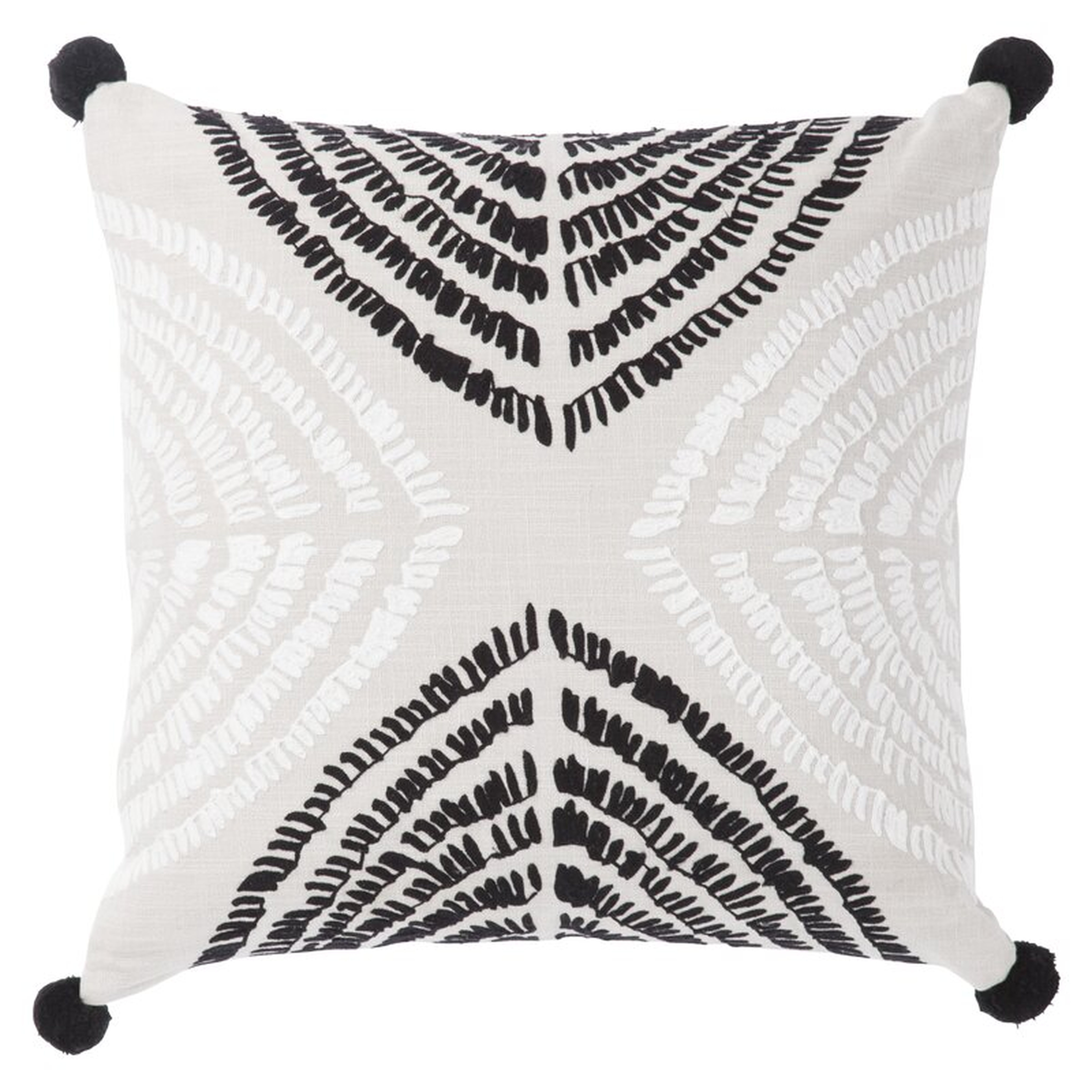 Cosmic By Nikki Chu Living Angelika Textured Linen Throw Pillow Color: Black/Silver, Fill: Polyester / Polyfill - Perigold