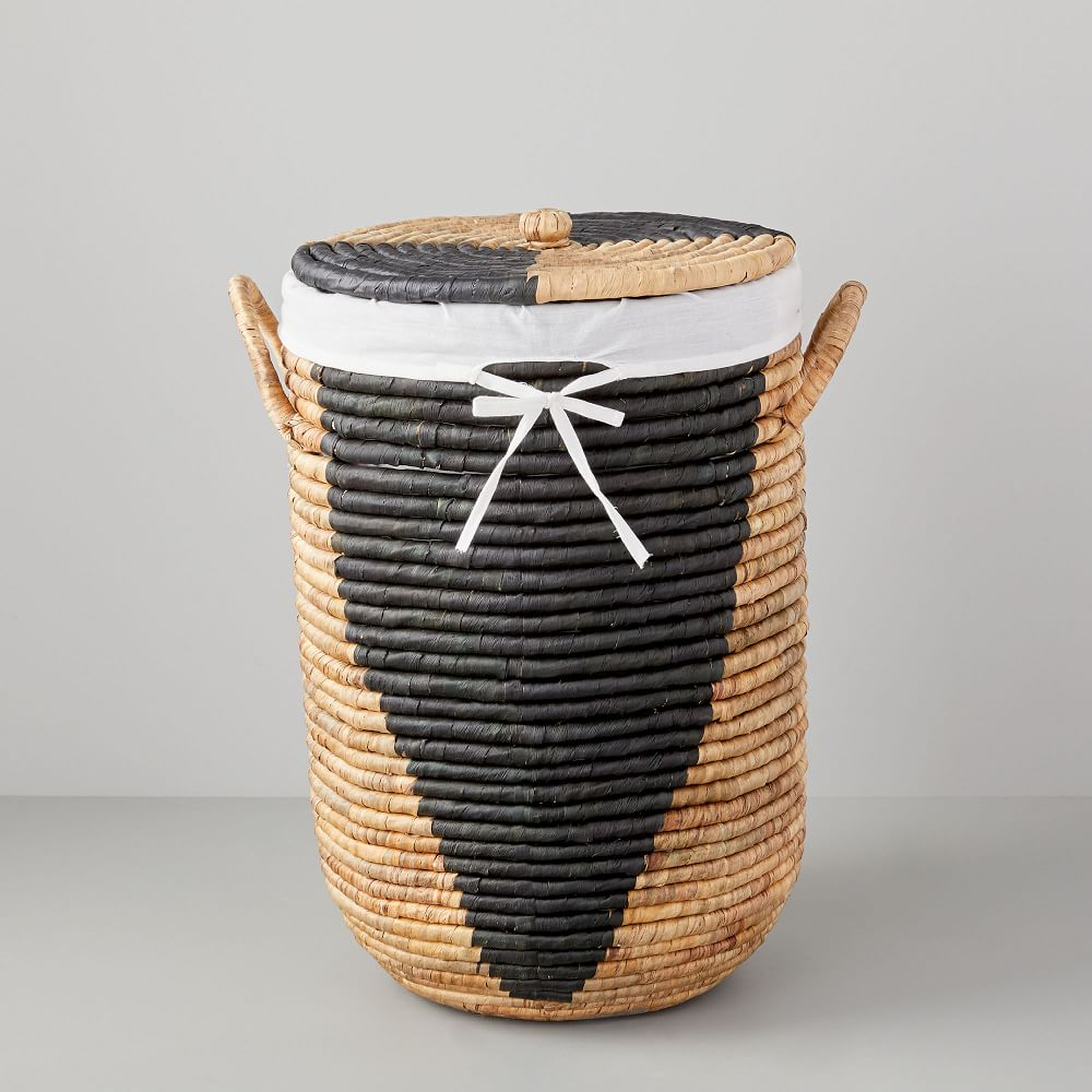 Two-Tone Woven Seagrass, Hamper, Small, 15.4"W x 22"H - West Elm
