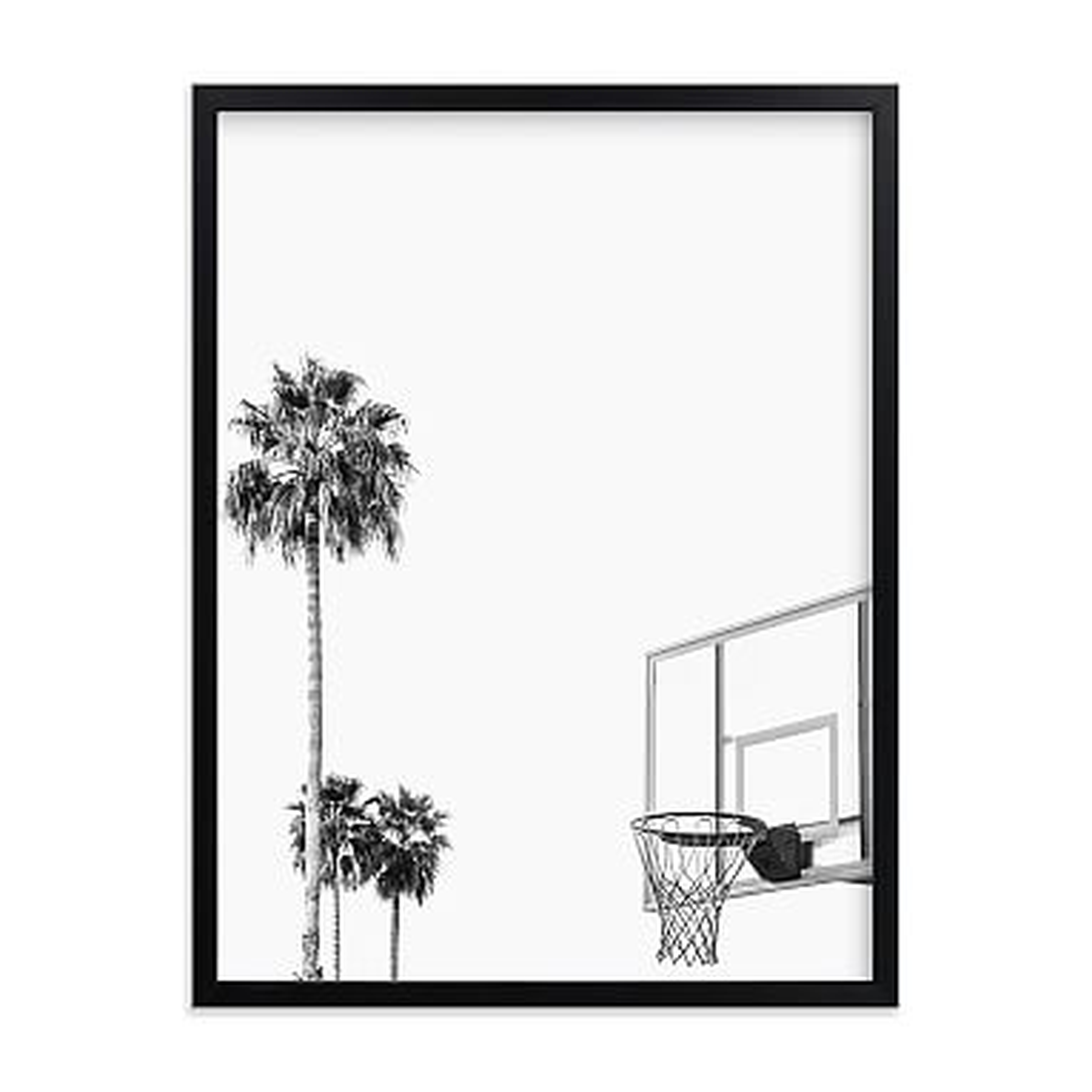 Hoops and Palms Framed Art by Minted(R), Black, 18x24 - Pottery Barn Teen