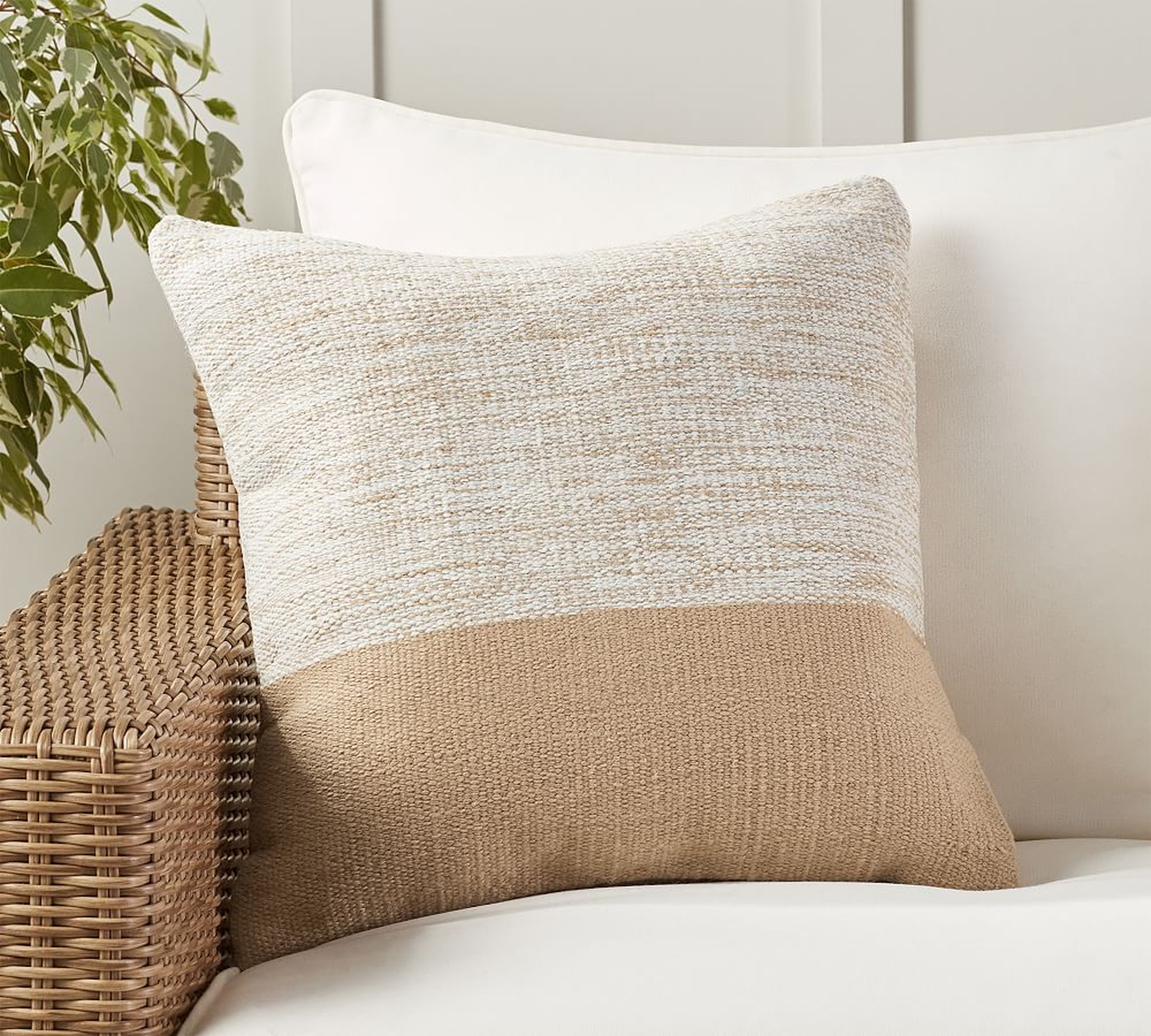 Dylan Eco-Friendly Textured Indoor/Outdoor Pillow, 20 x 20", Neutral - Pottery Barn