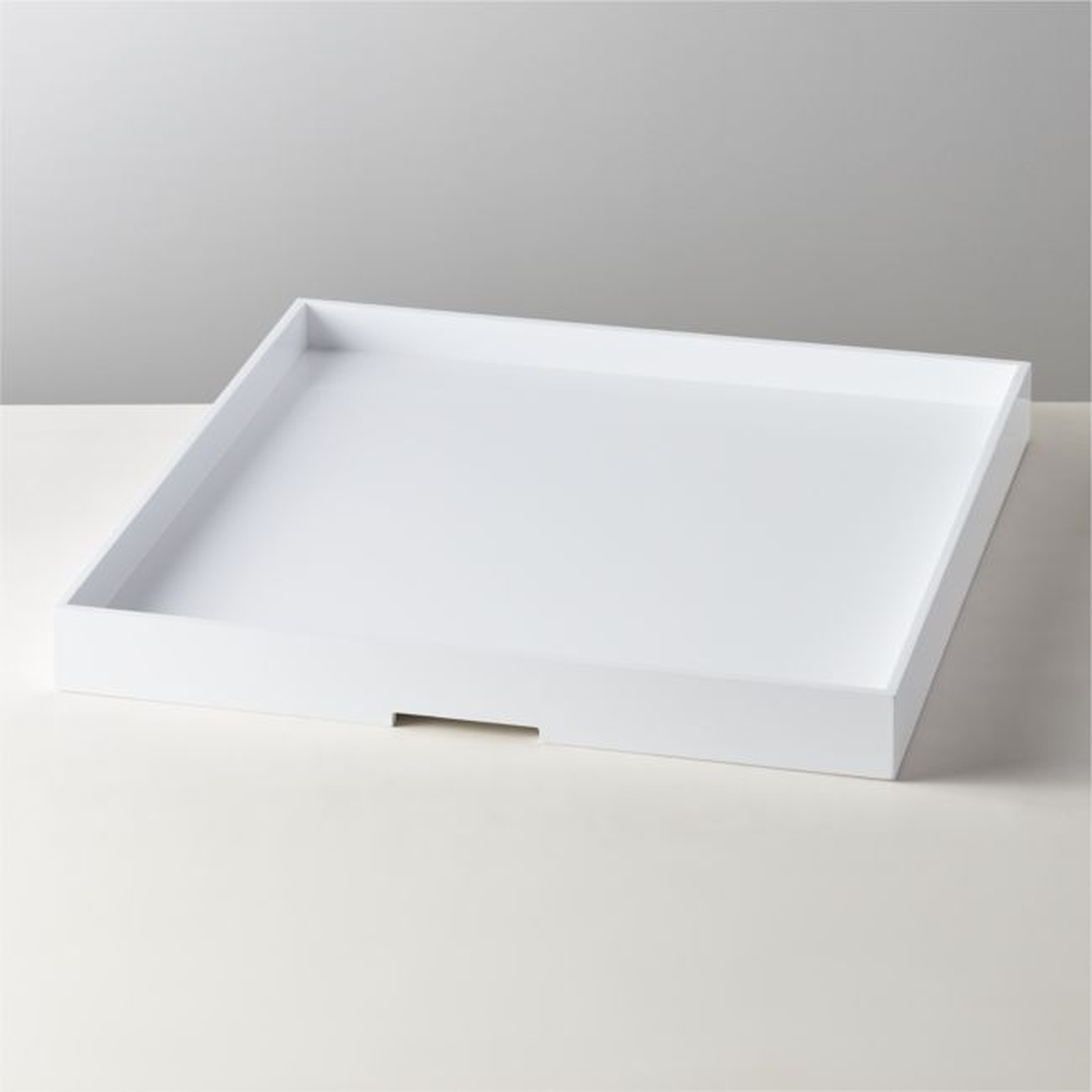 Marq High Gloss X-Large White Square Tray - CB2