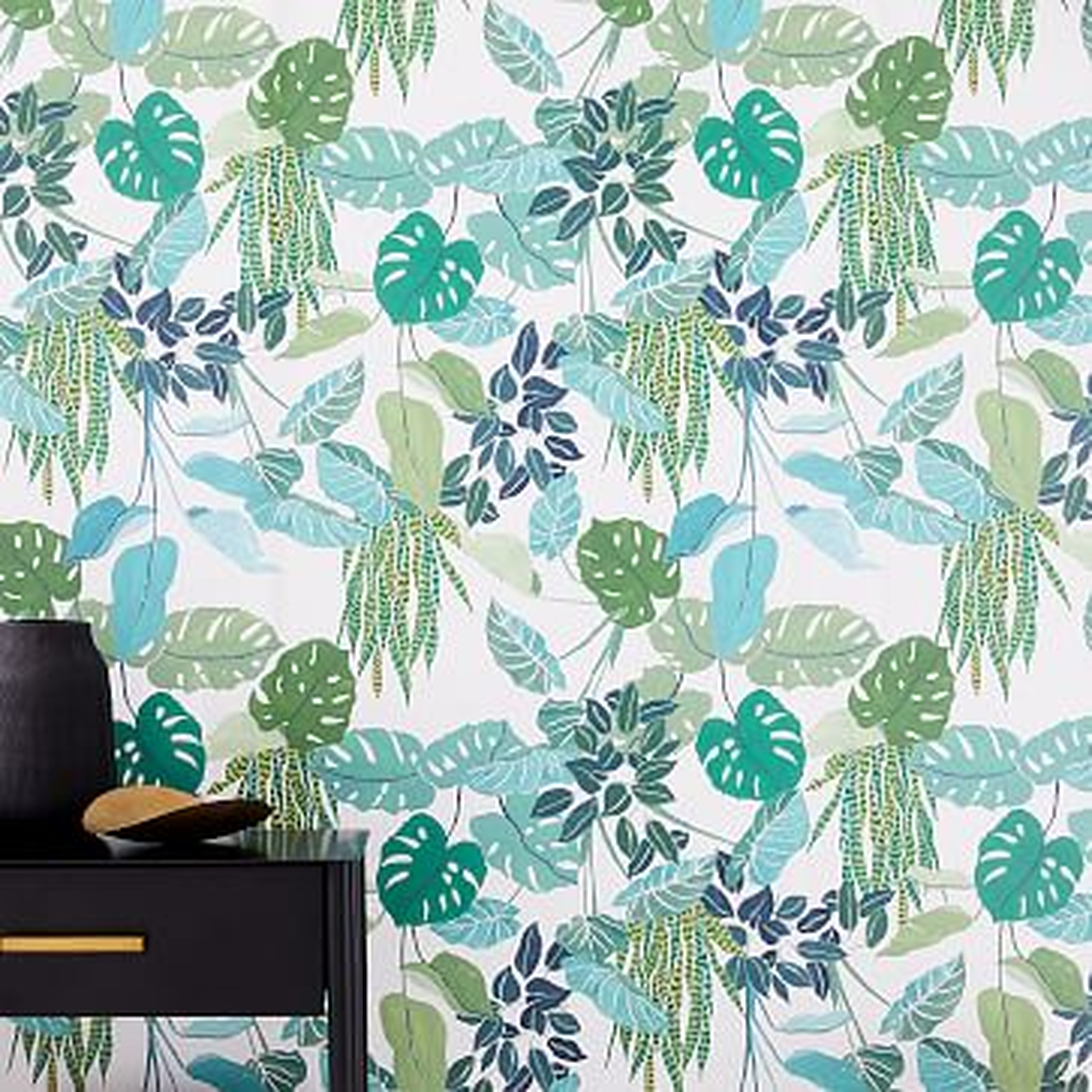 Tropical Print Wallpaper, Bright Nile - West Elm