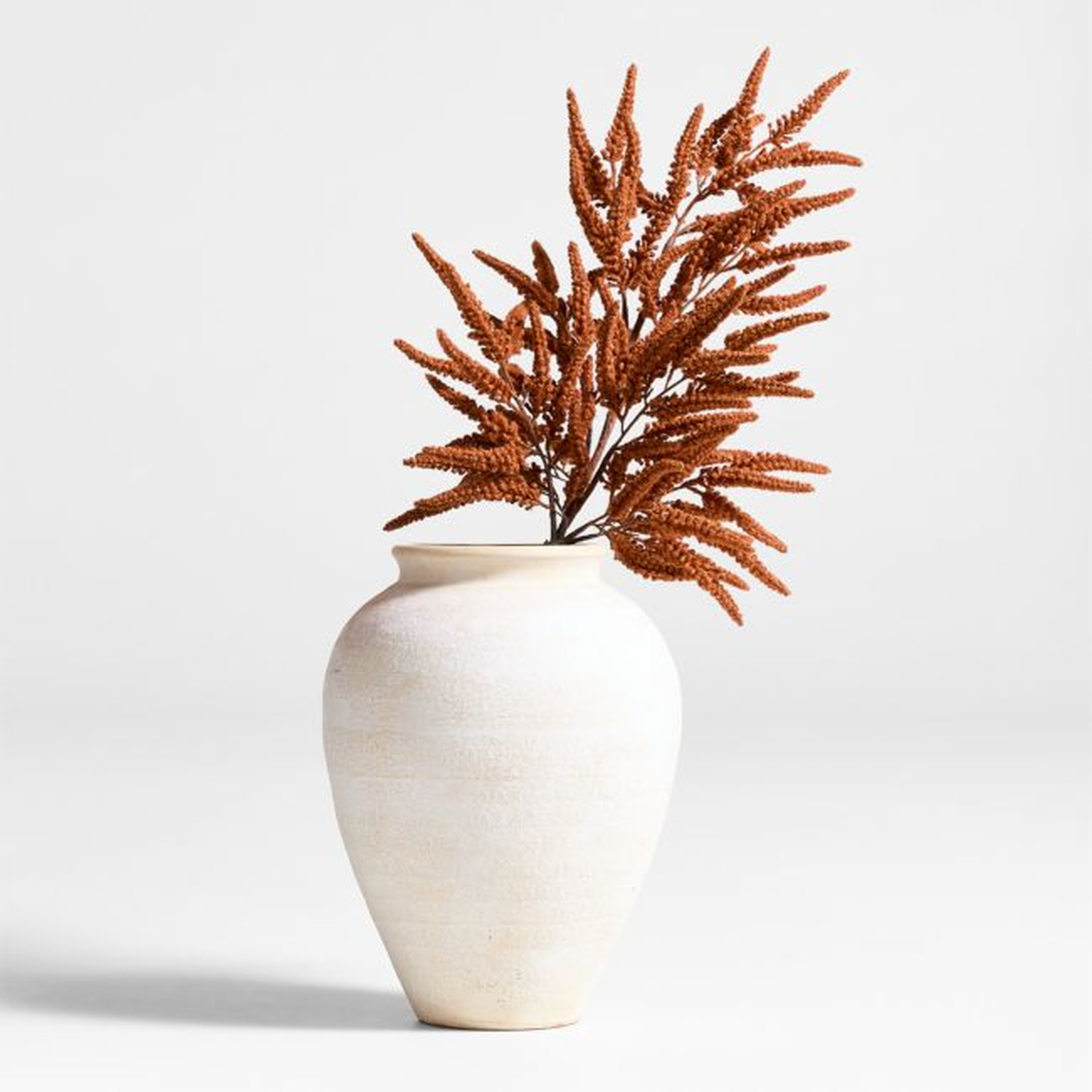 Faux Bronze Amaranthus Stem Botanical Arrangement in Ophelia Ceramic Vase - Crate and Barrel