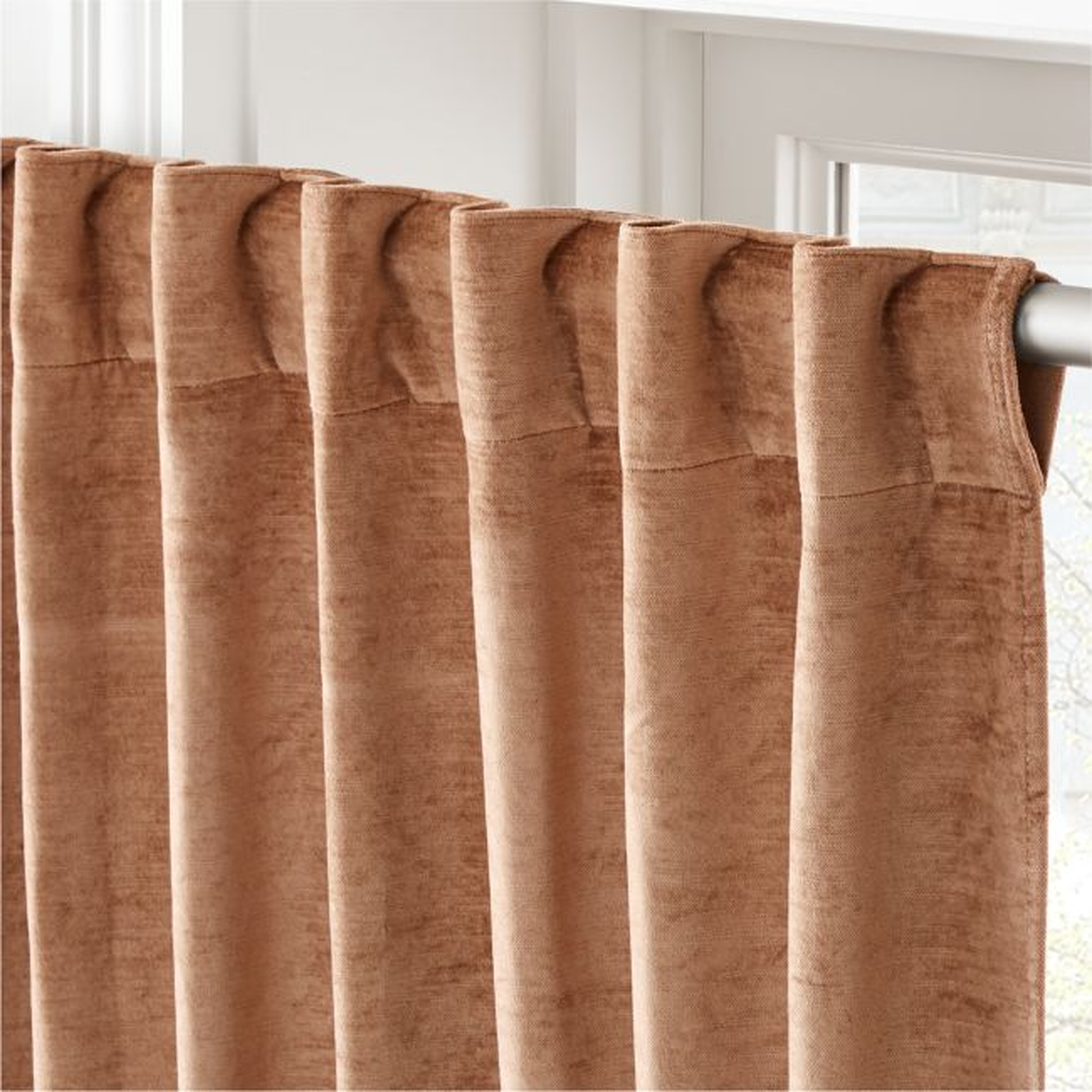 Cotton Viscose Camel Curtain Panel 48"x120" - CB2