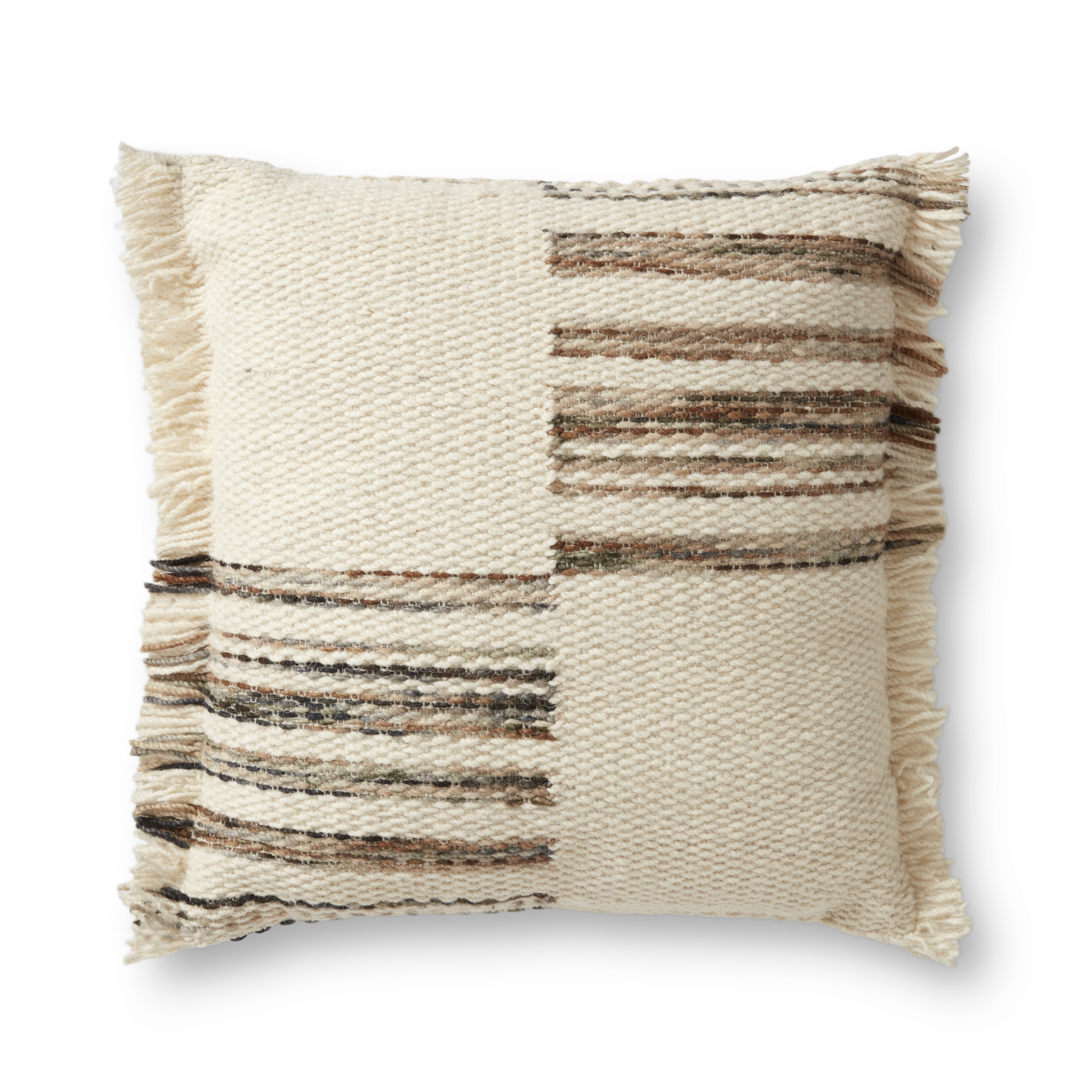 PILLOWS PMH0005 NATURAL / MULTI 22" x 22" Cover w/Poly - Magnolia Home by Joana Gaines Crafted by Loloi Rugs