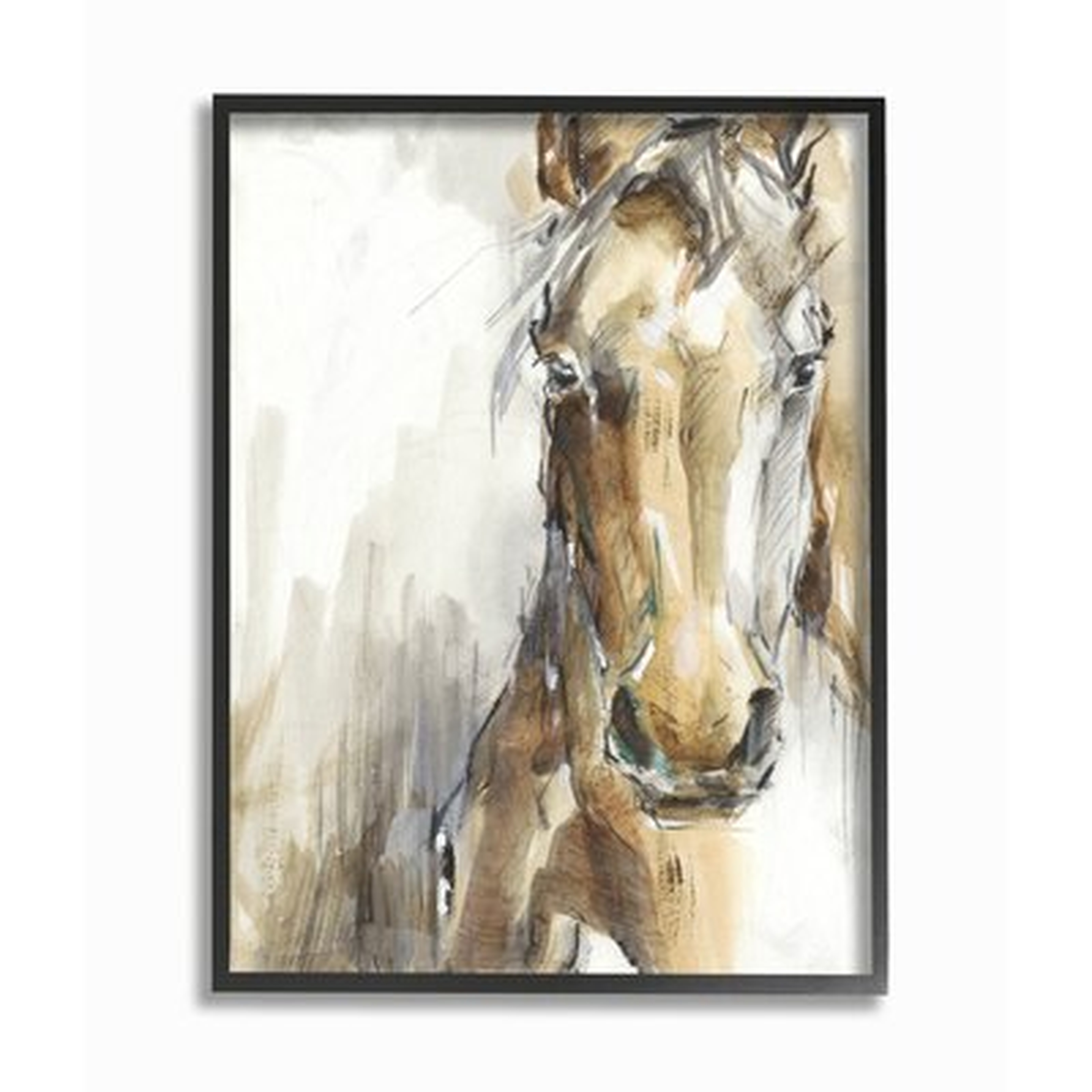 'Horse Portrait Orange Brown Animal' Painting Print - Wayfair