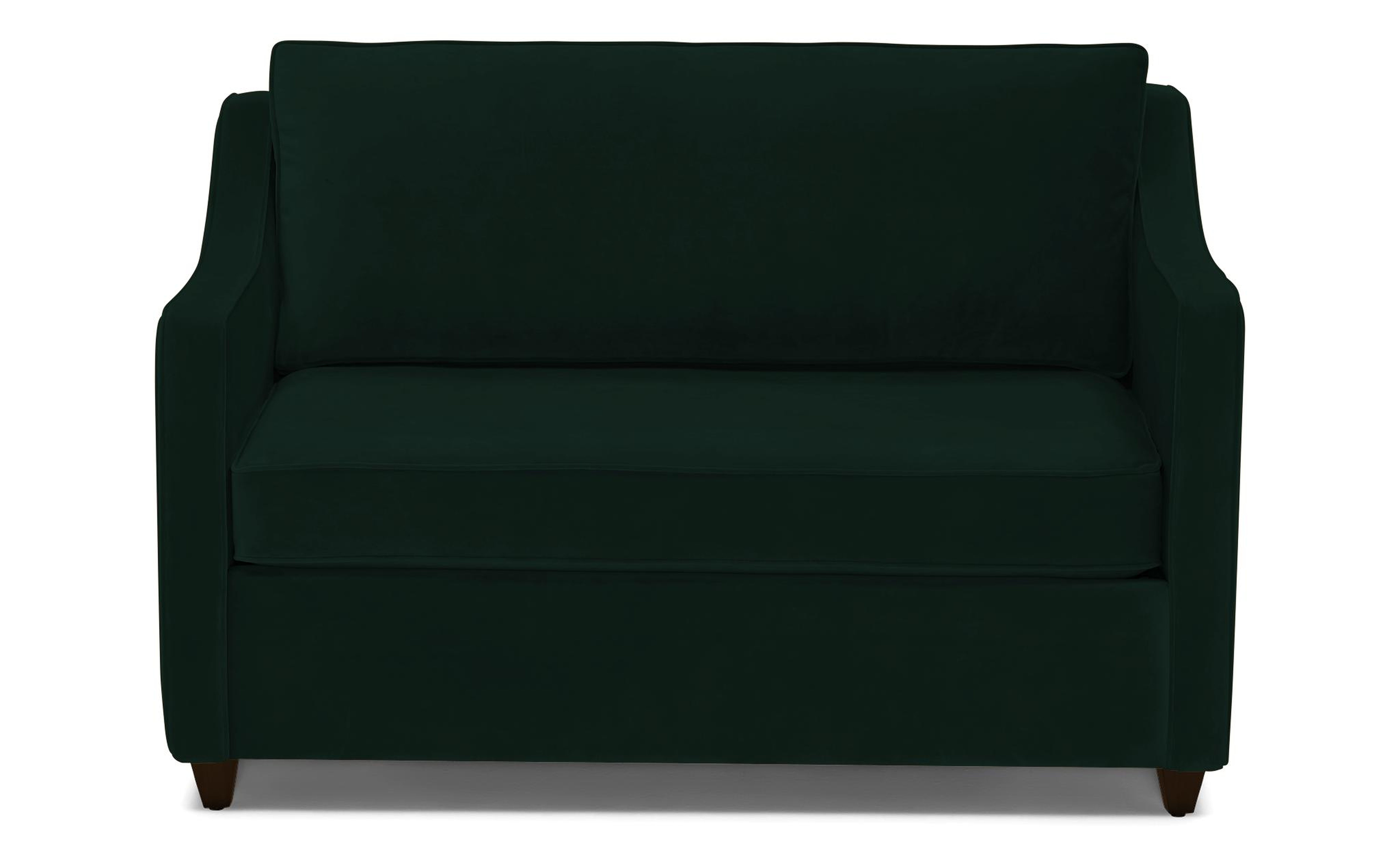 Green Brooks Mid Century Modern Twin Sleeper Sofa - Royale Evergreen - Mocha - Joybird