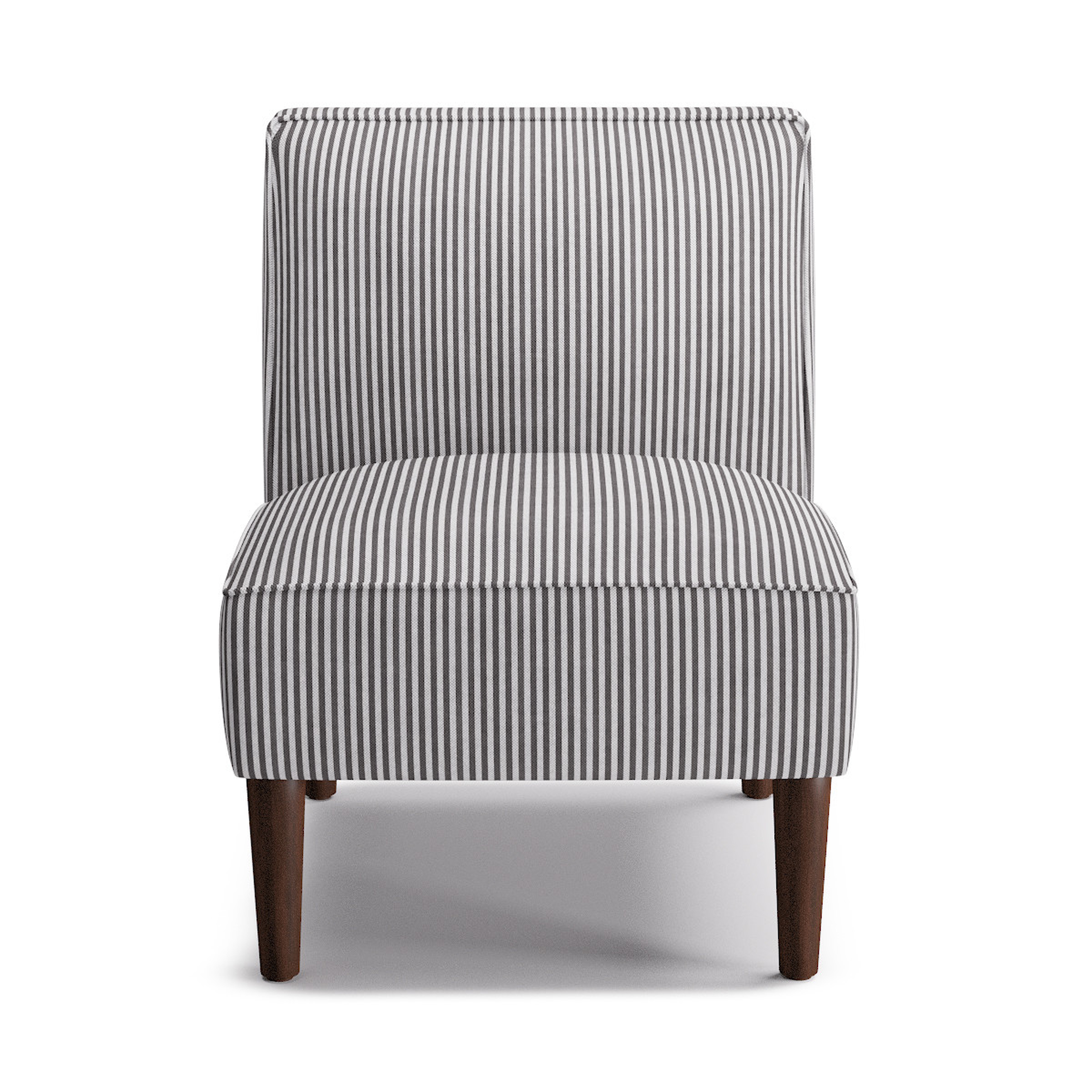 Slipper Chair | Black Ticking Stripe - The Inside