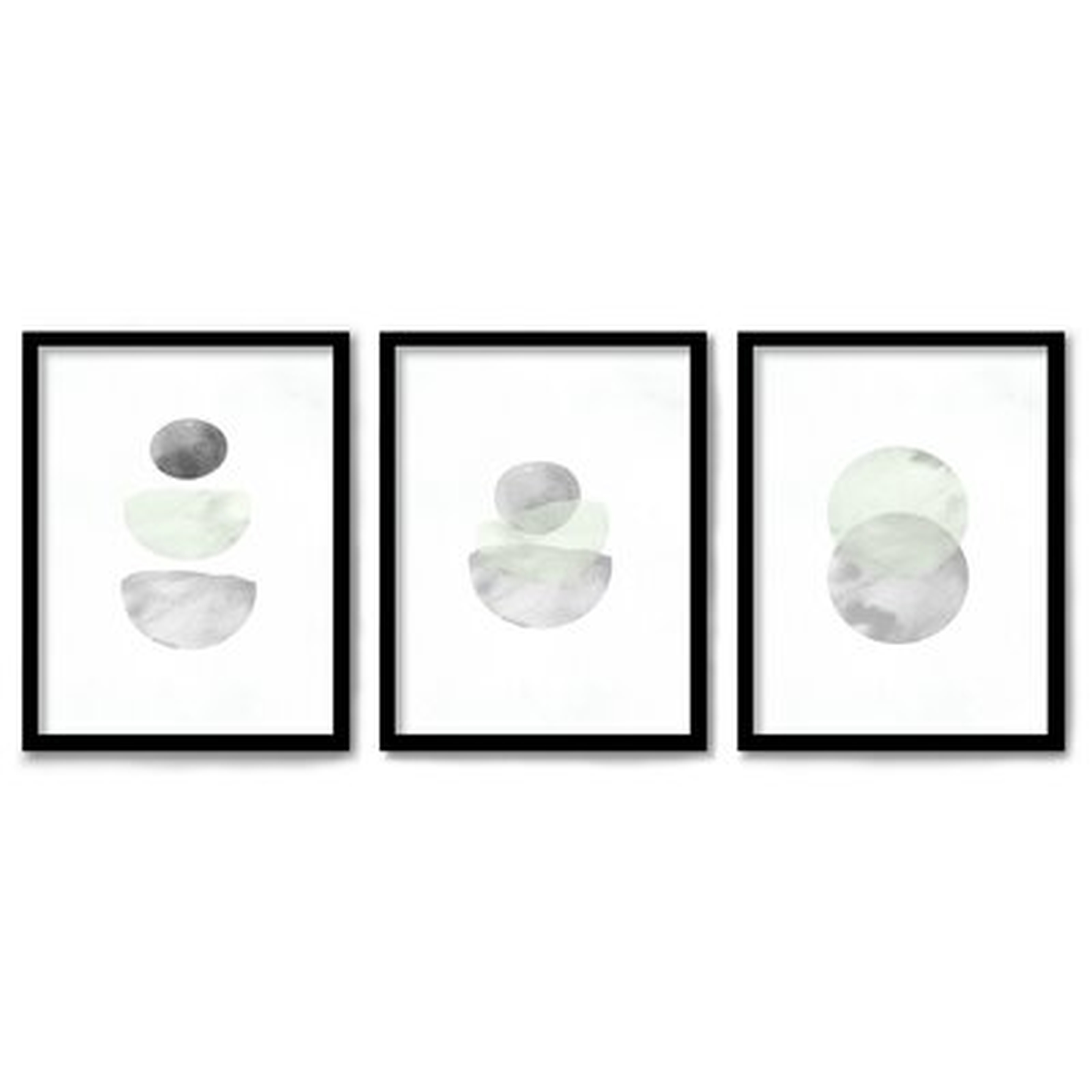 Retro Geo In Stone by Tanya Shumkina - 3 Piece Painting Print Set - Wayfair