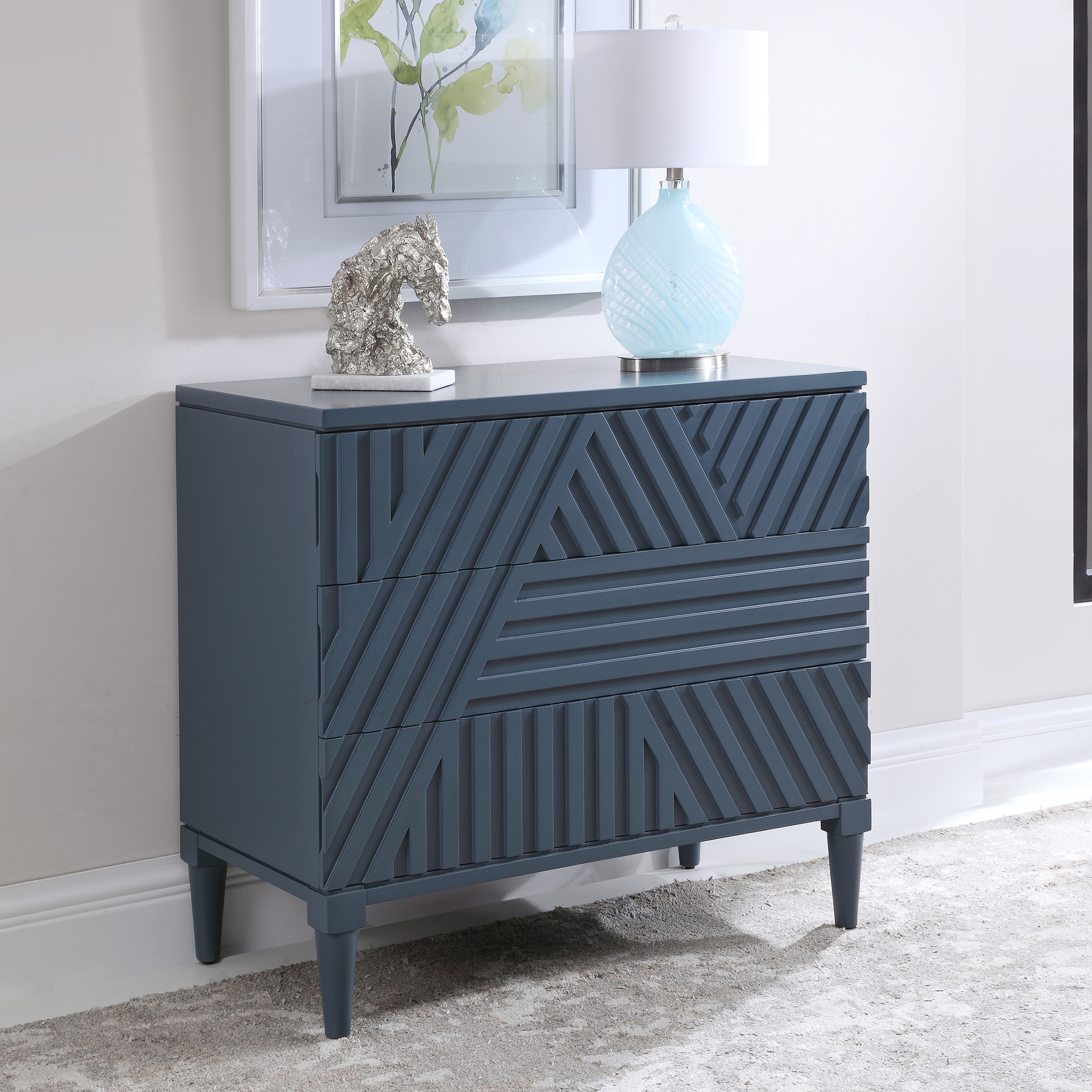 Colby Blue Drawer Chest - Hudsonhill Foundry