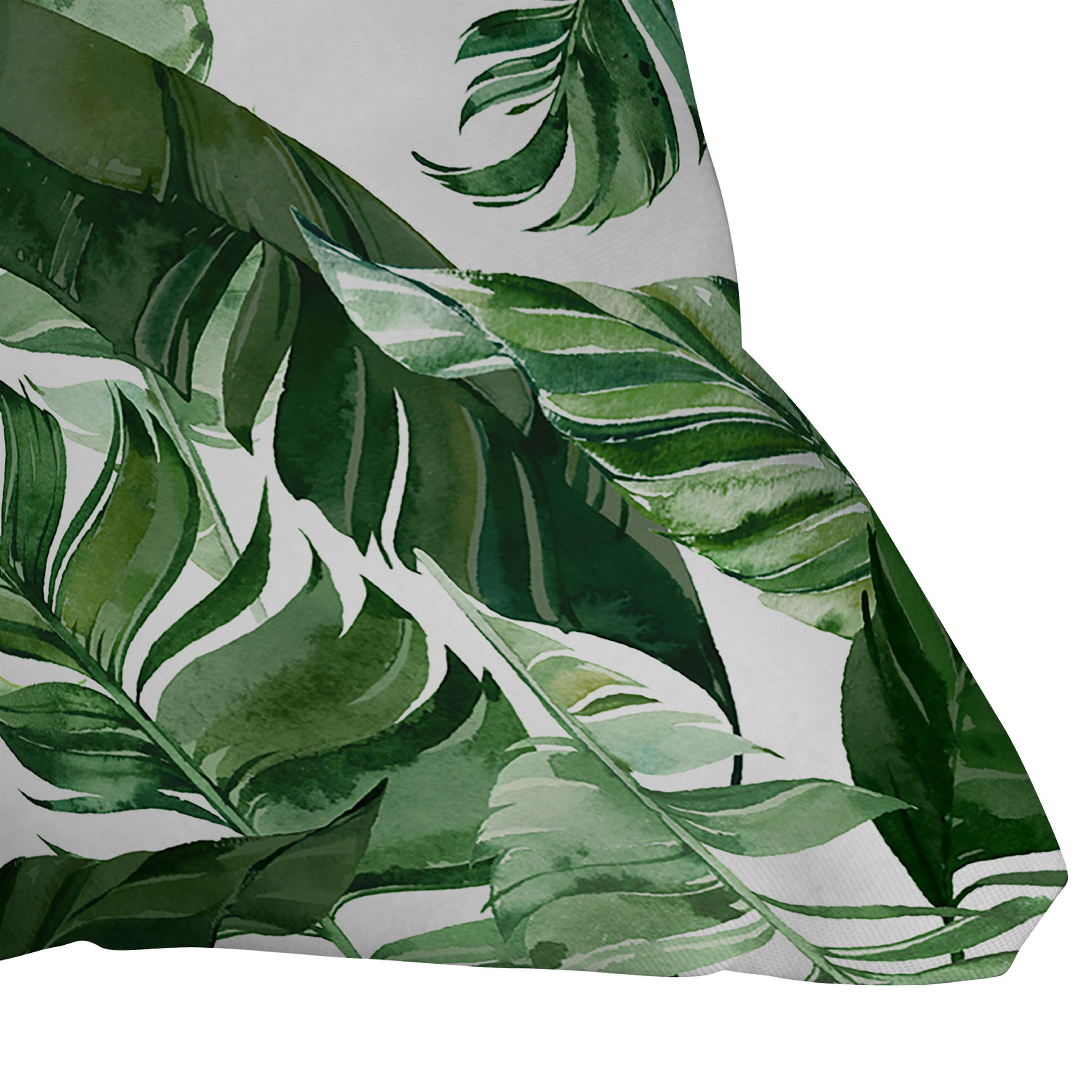 Green Leaf Watercolor Pattern by Marta Barragan Camarasa - Outdoor Throw Pillow 26" x 26" - Wander Print Co.