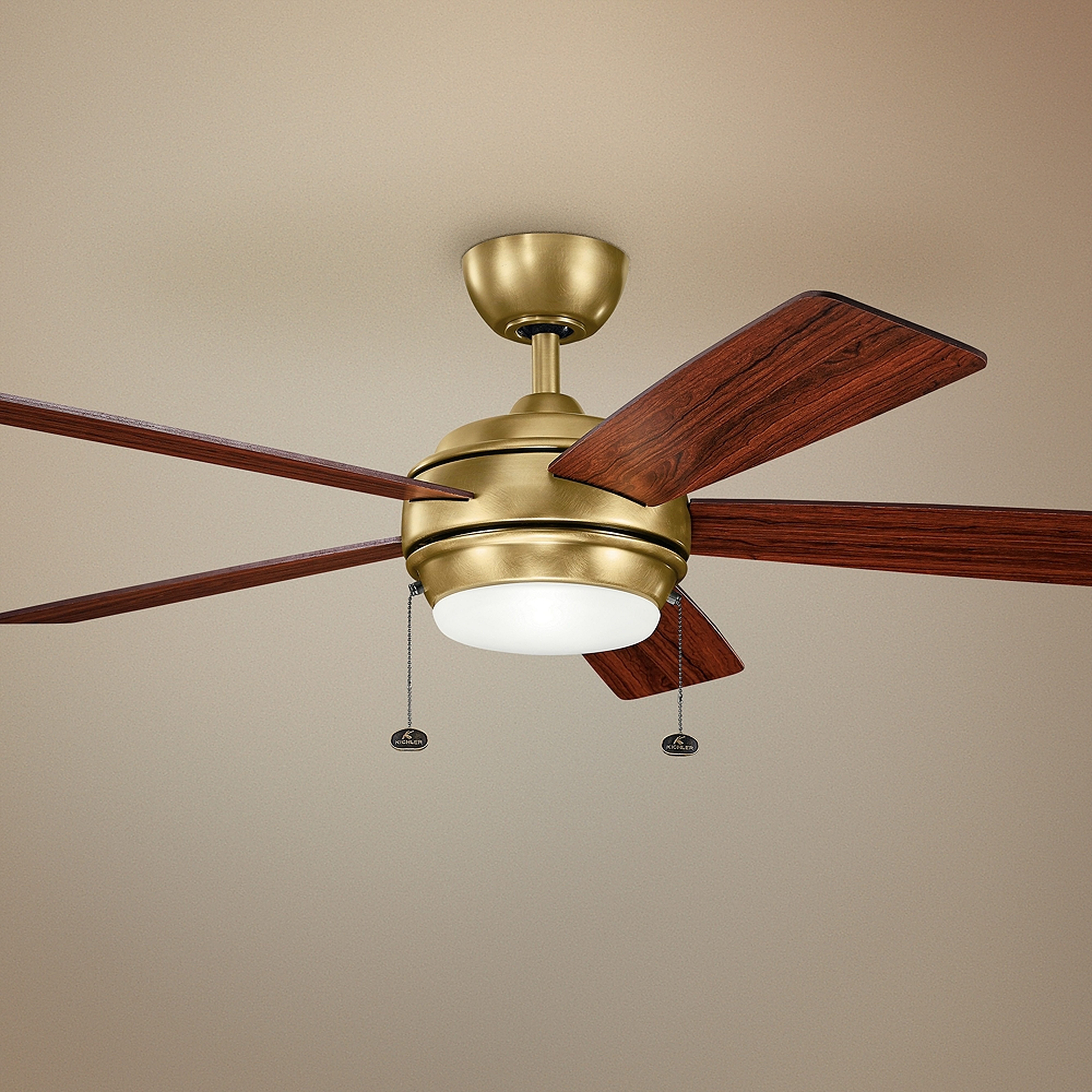 52" Kichler Starkk Natural Brass LED Ceiling Fan - Style # 31W31 - Lamps Plus