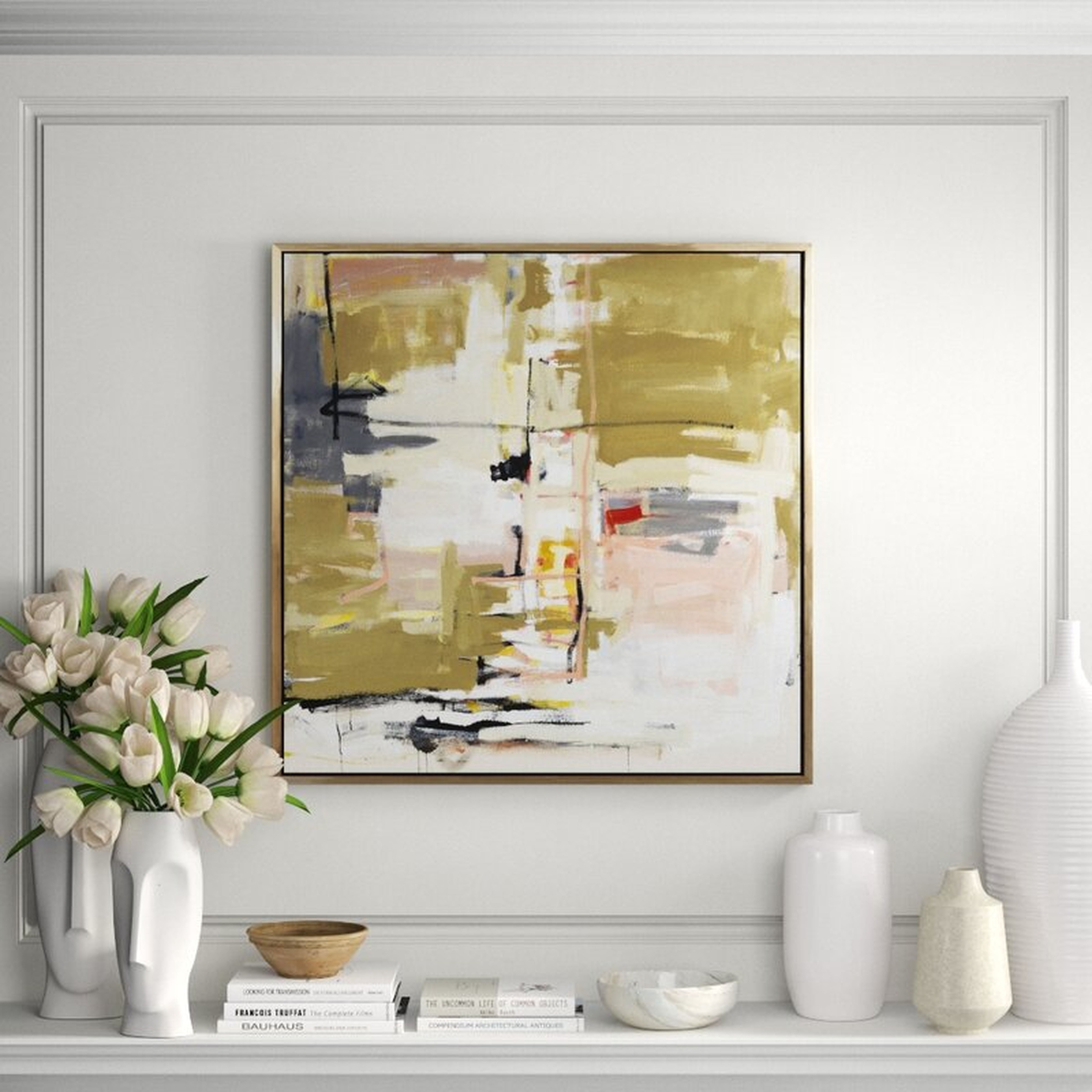 CHC Art, Inc. Olive Instersect - Floater Frame Painting on Canvas - Perigold