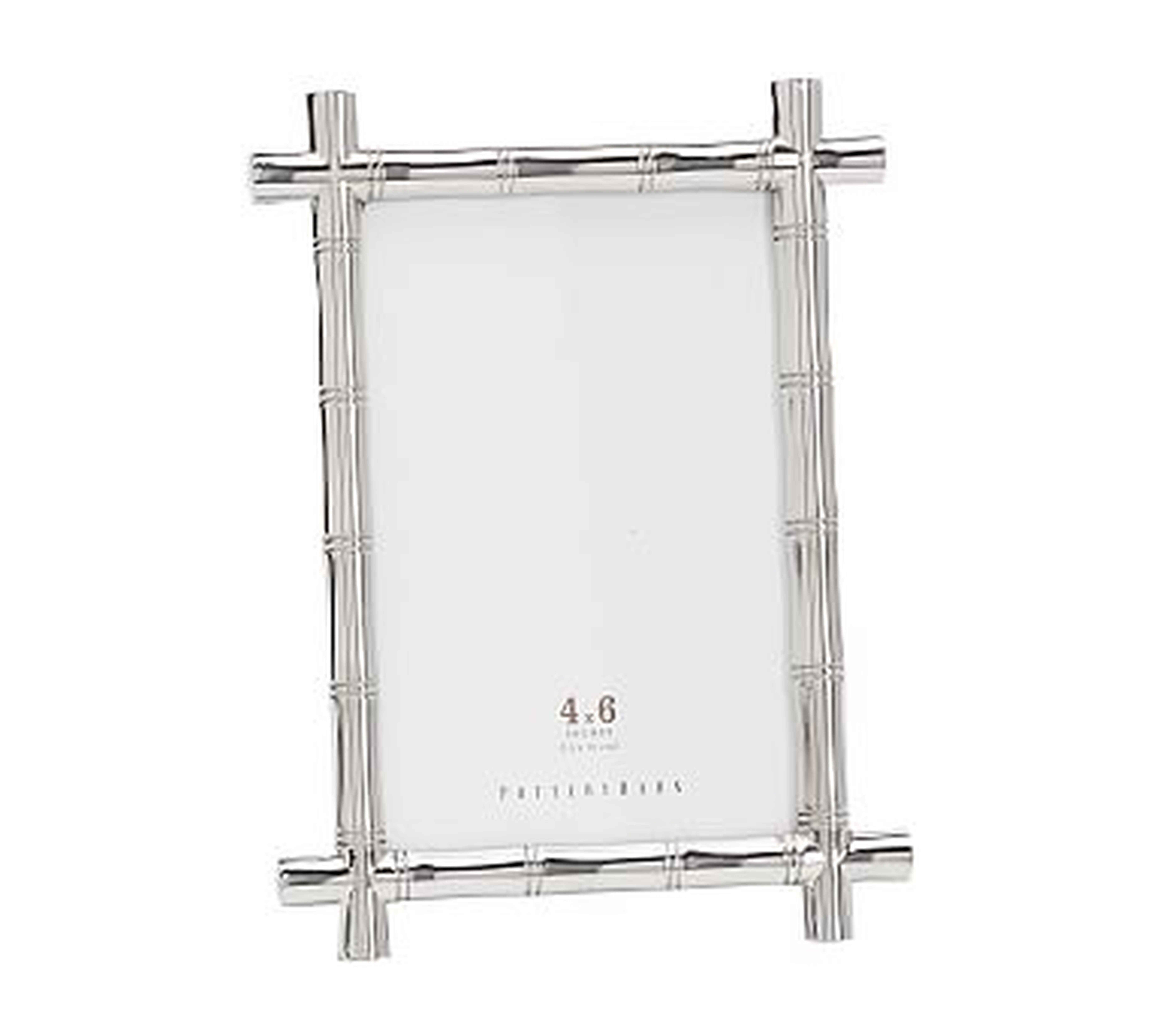 Bamboo Picture Frame, Silver, 4" x 6" - Pottery Barn