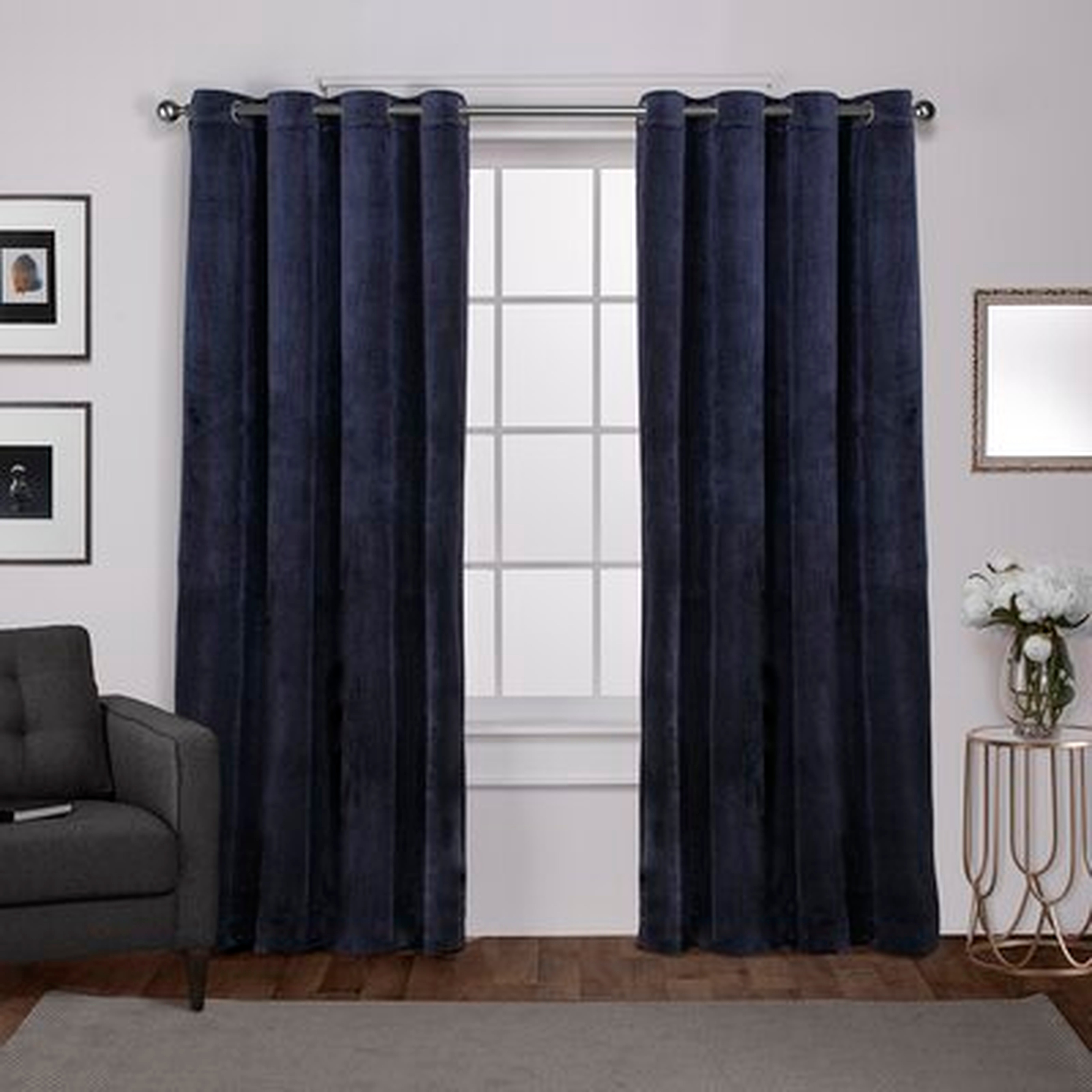 Cambra Velvet Solid Semi-Sheer Grommet Curtain Panels - Wayfair