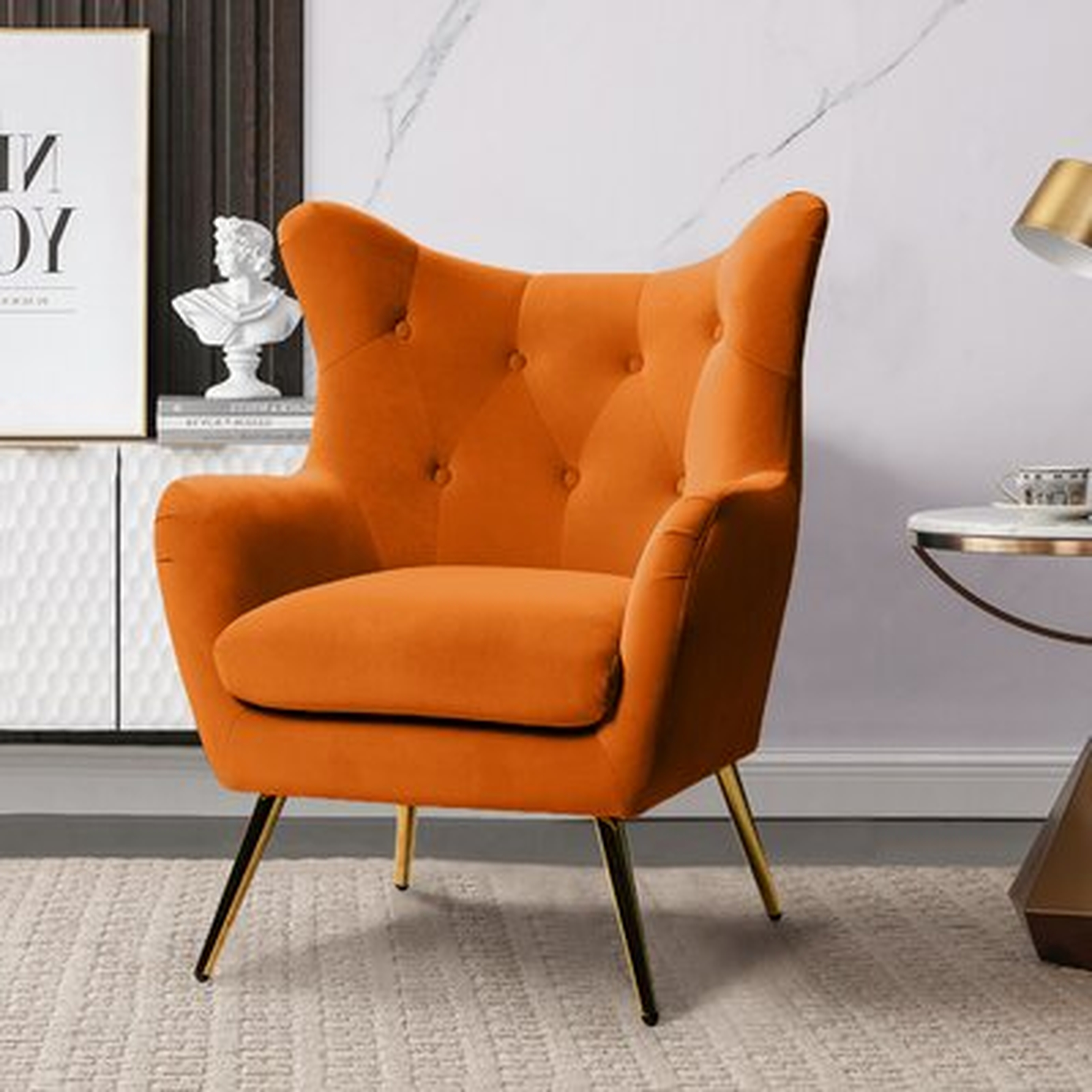 Dowdle 29.5" Wide Tufted Velvet Wingback Chair - Wayfair