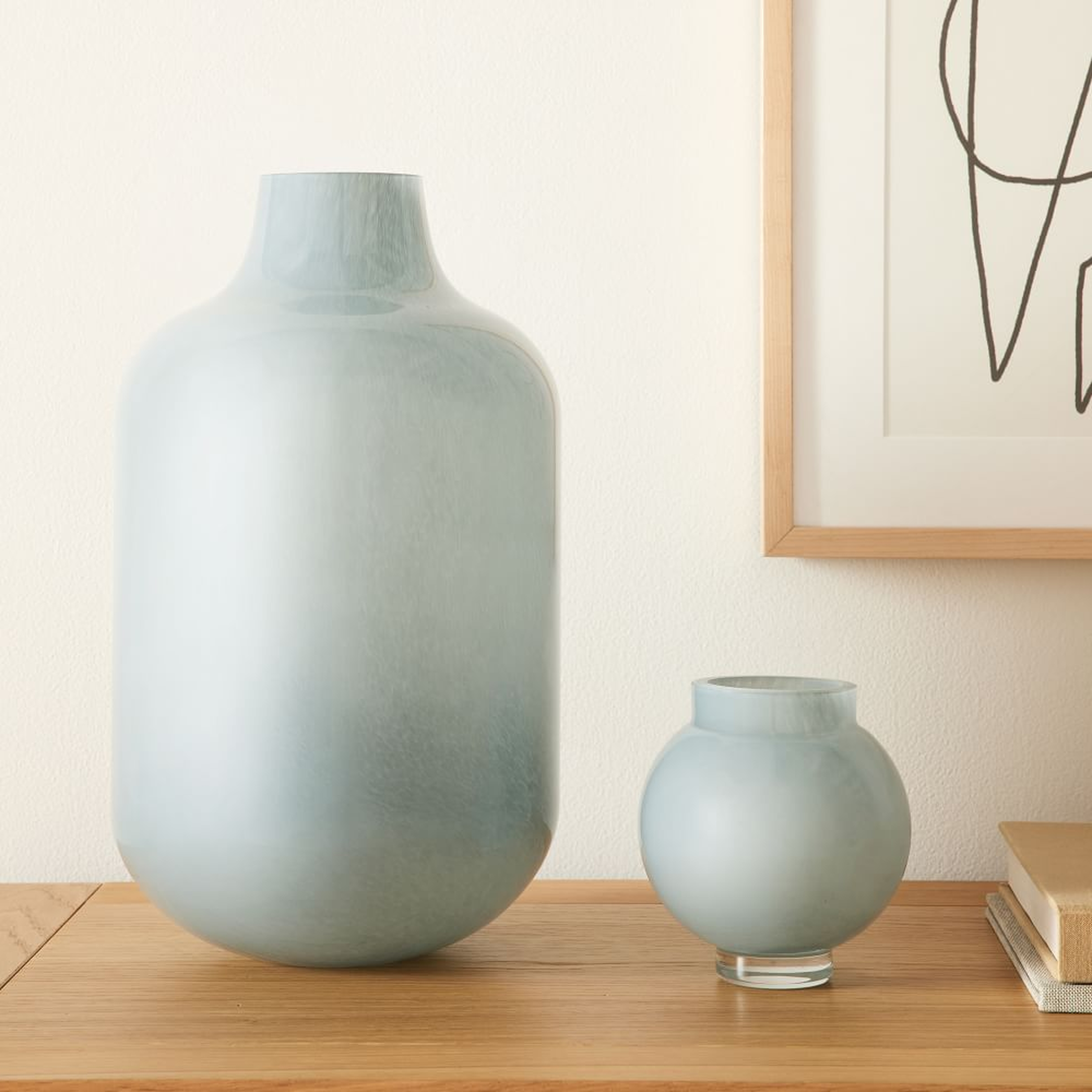 Mari Vase, Sage, Small and Large, Set of 2 - West Elm