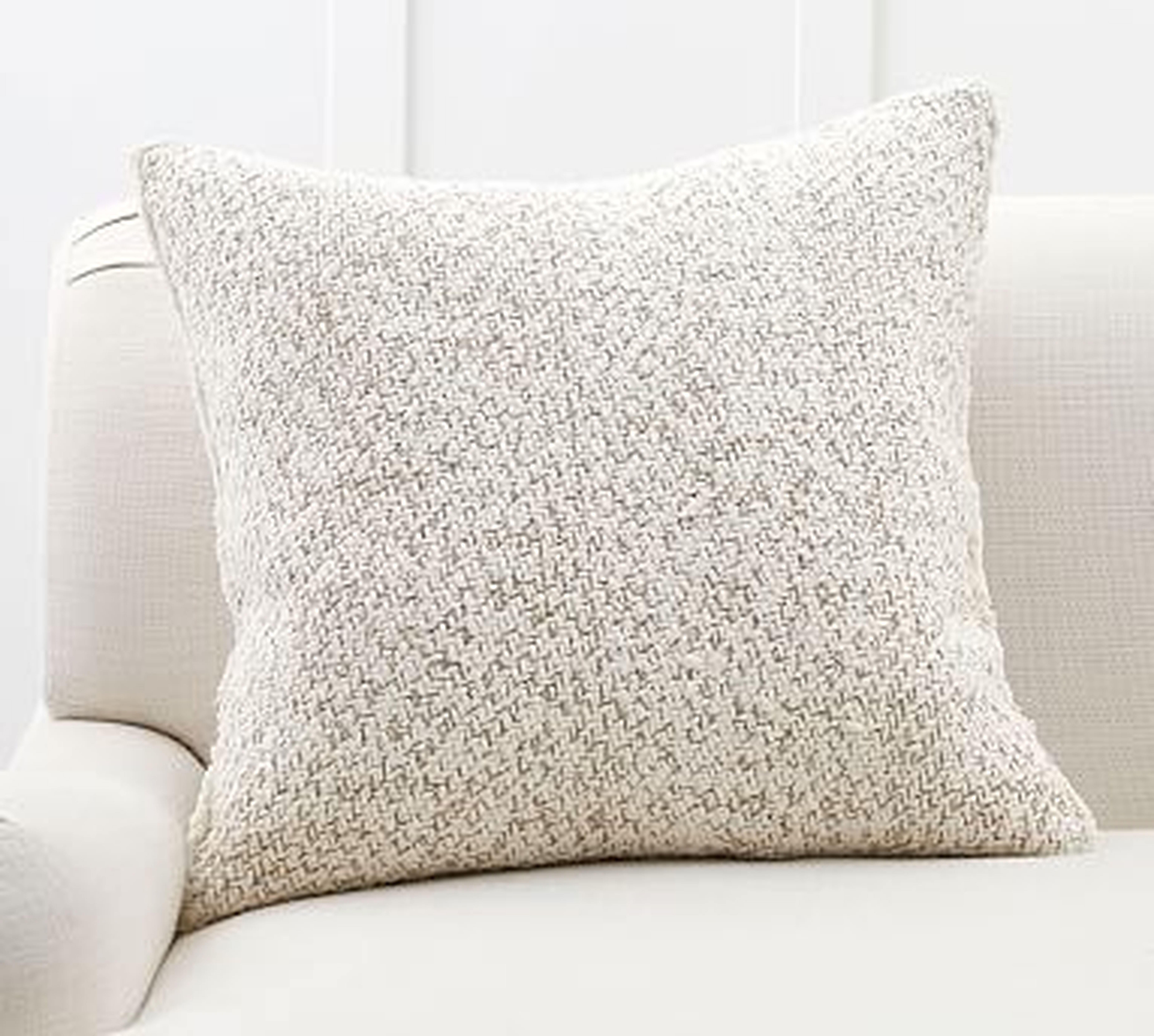 Hattie Textured Pillow Cover, 24", Flax - Pottery Barn