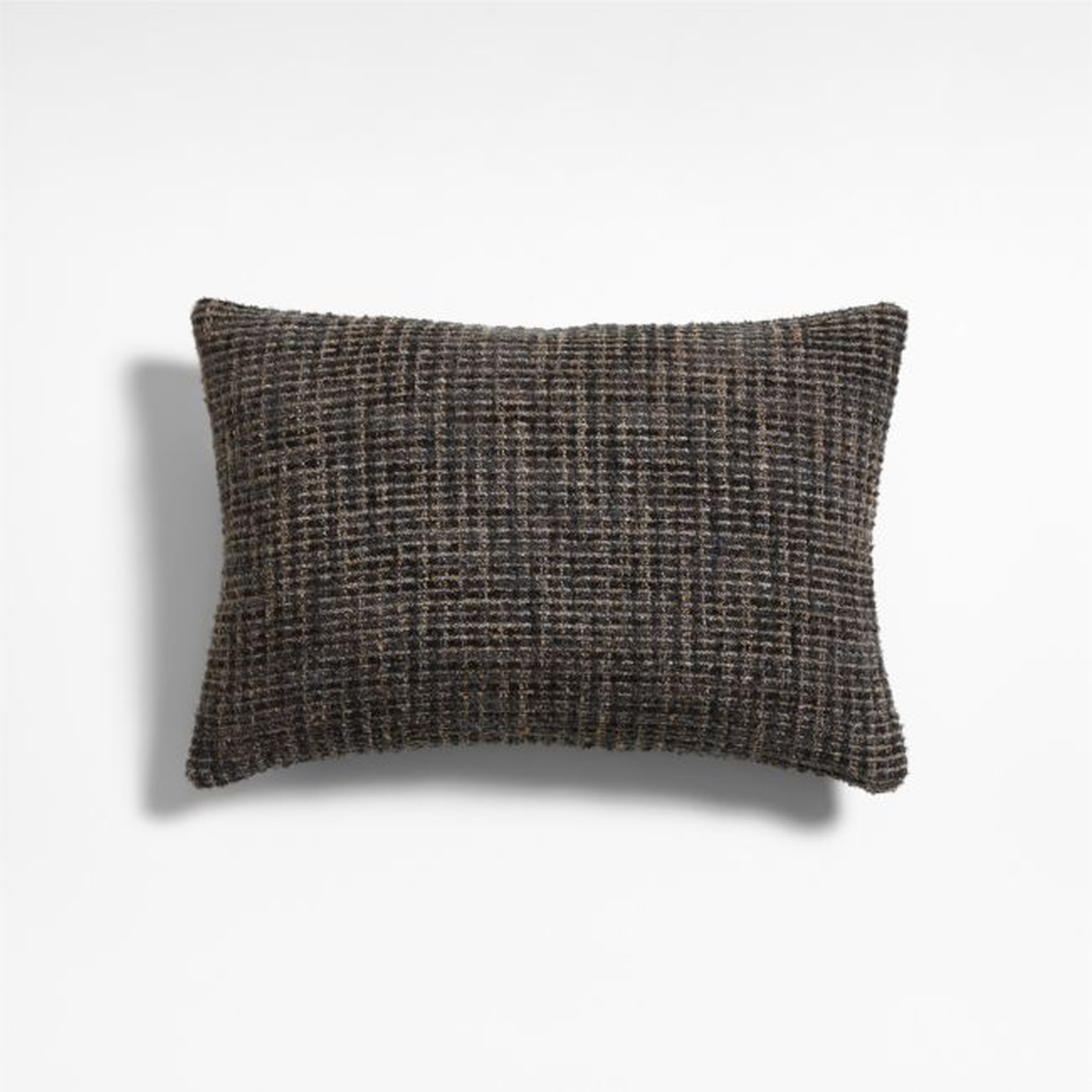 Tricote Tweed 22x15 Smoke Grey Multi Throw Pillow with Feather Insert by Athena Calderone - Crate and Barrel