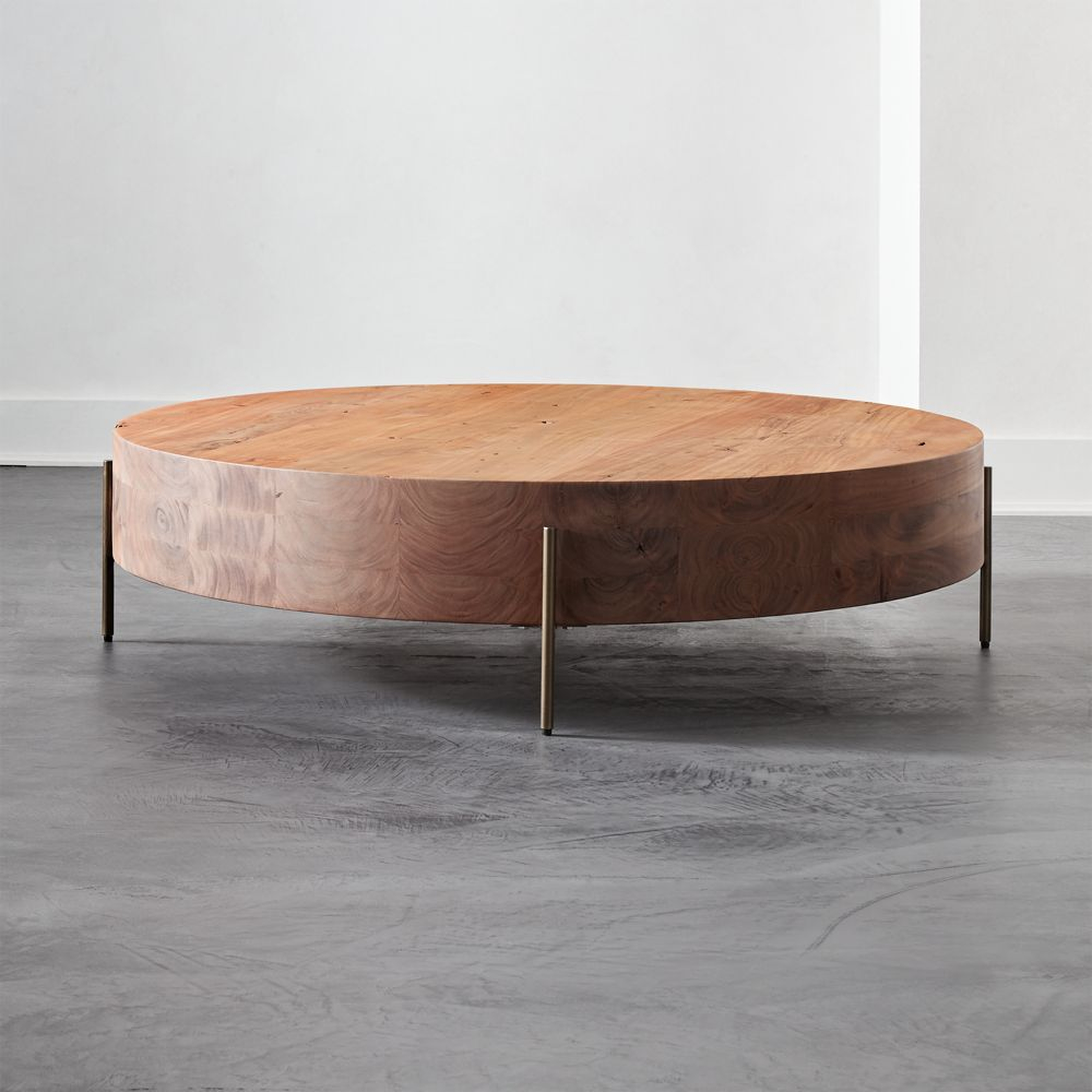 Proctor Low Round Wood Coffee Table - CB2