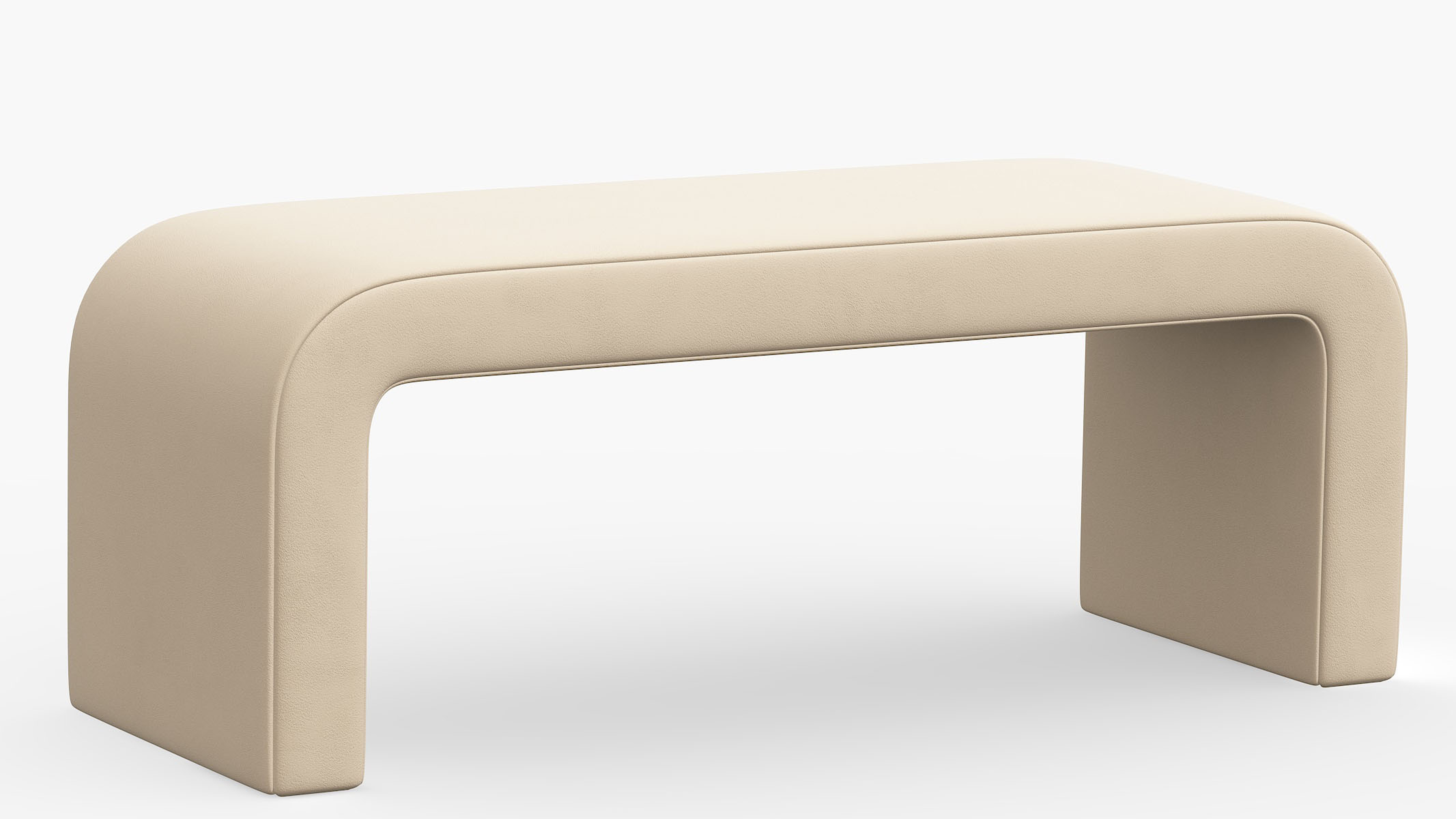 Waterfall Bench, Pearl Classic Velvet - The Inside