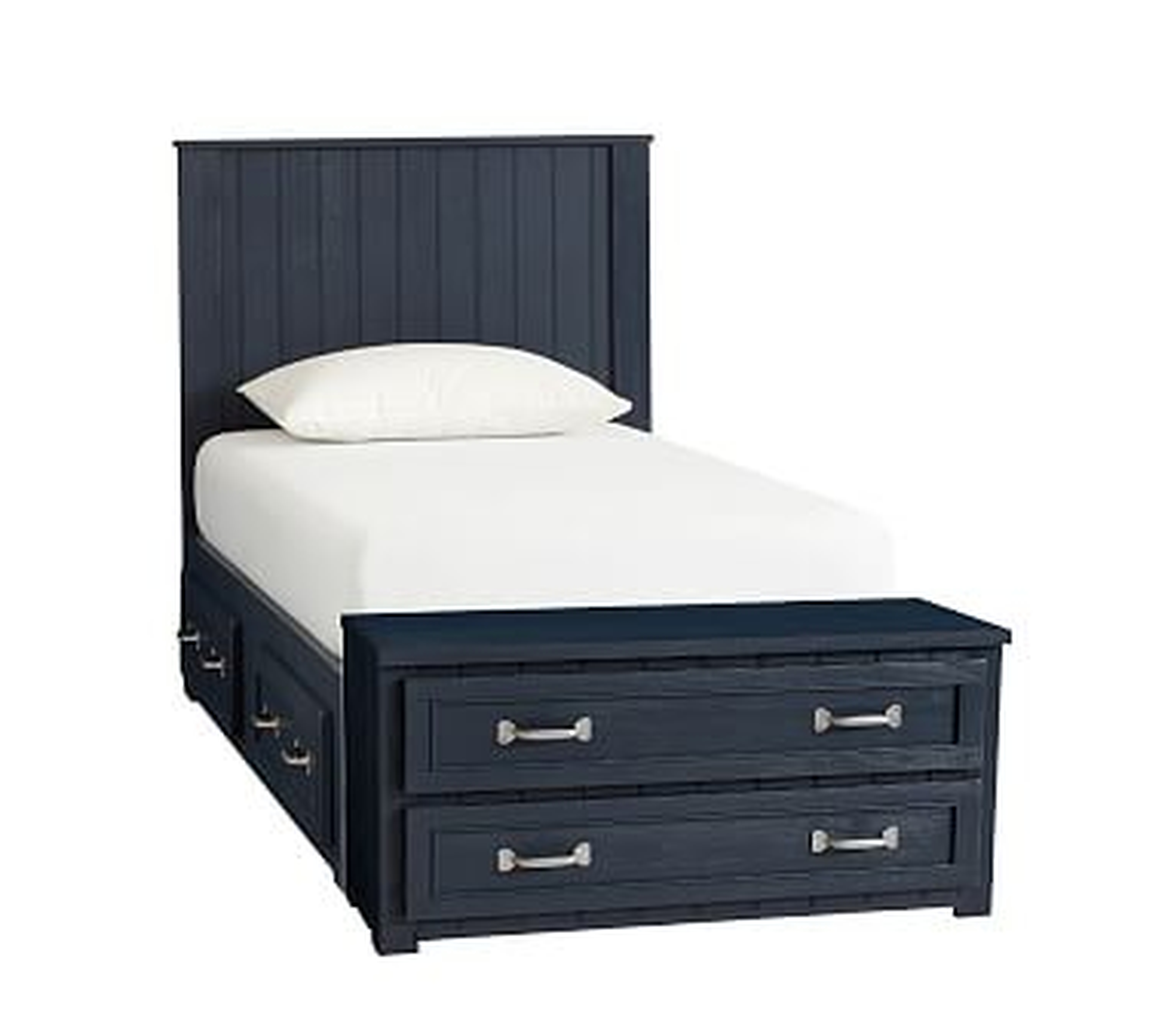 Belden Bed with Headboard &amp; End of Bed Dresser, Twin, Weathered Navy, Flat Rate - Pottery Barn Kids