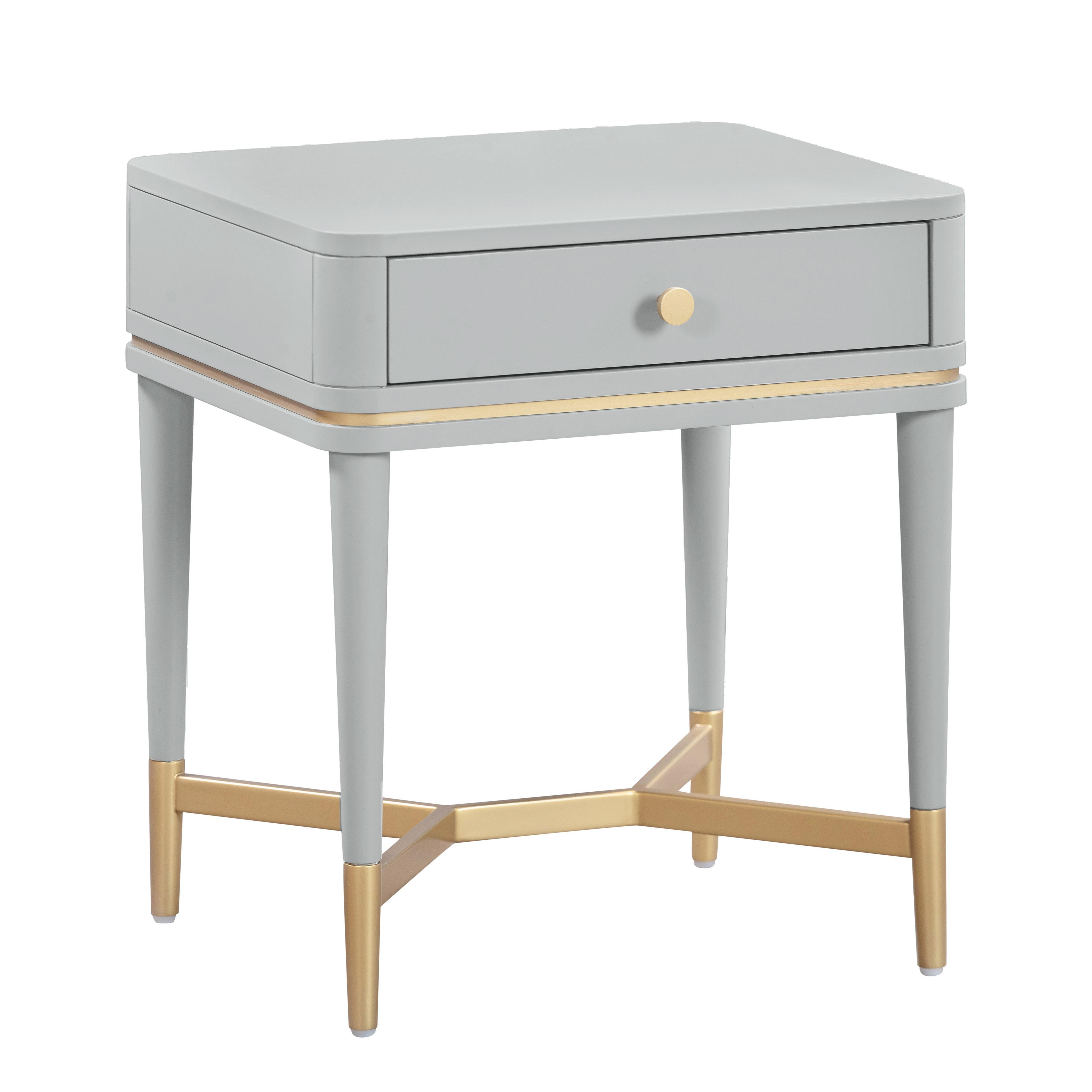 Julieta Grey Nightstand - TOV FURNITURE