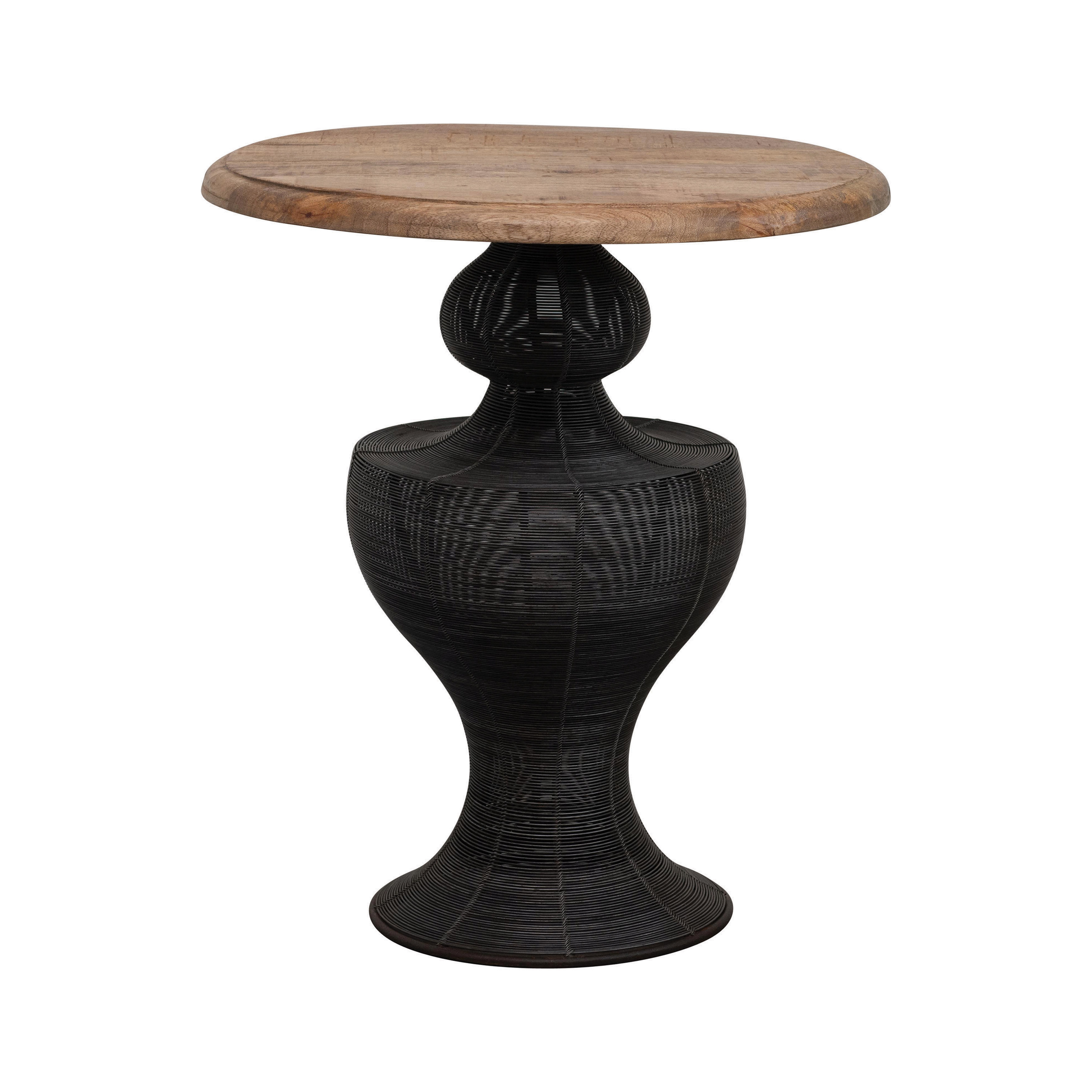 Formed Metal Wire & Mango Wood Table, Natural & Black - Nomad Home