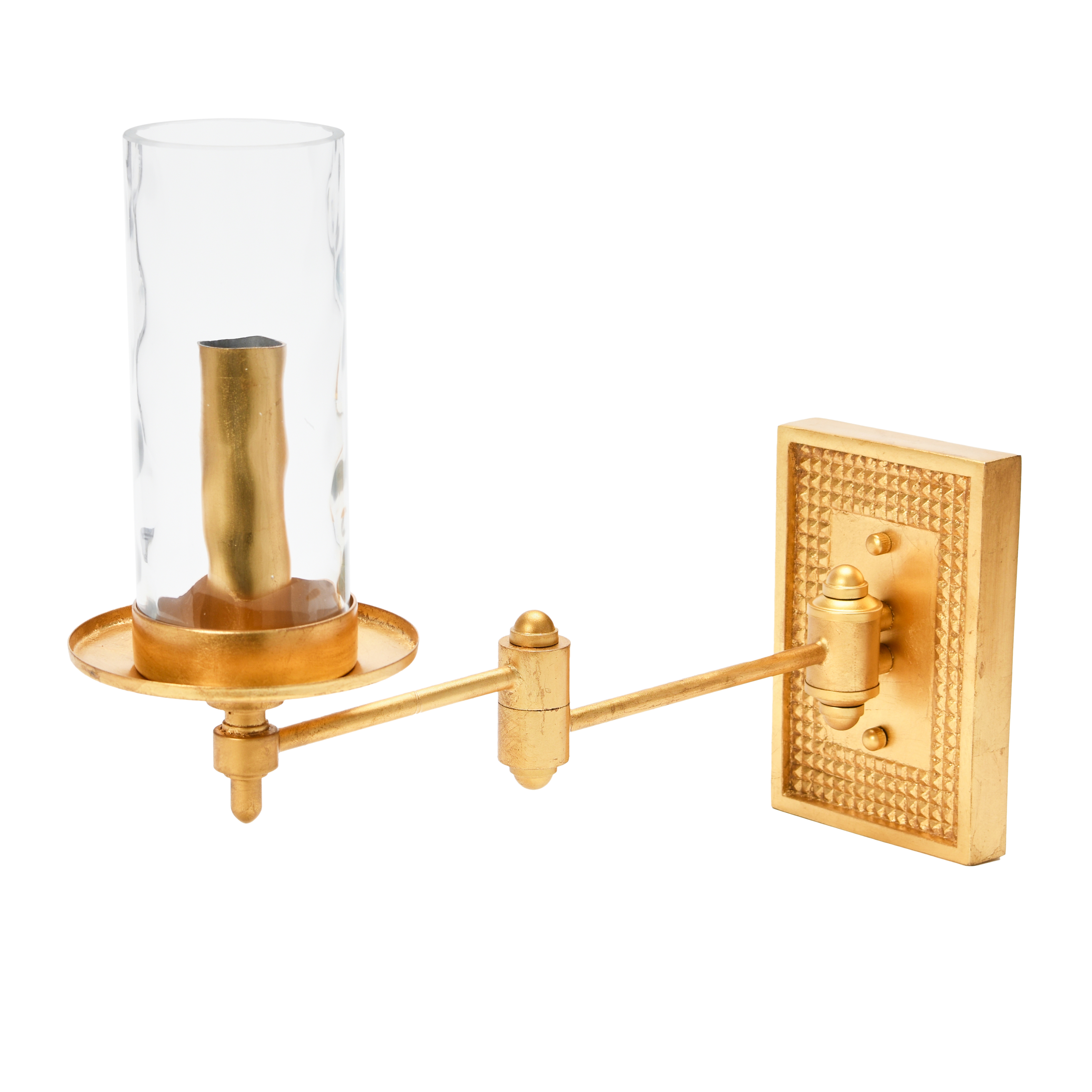Metal and Glass Wall Sconce, Gold - Creative Co-Op