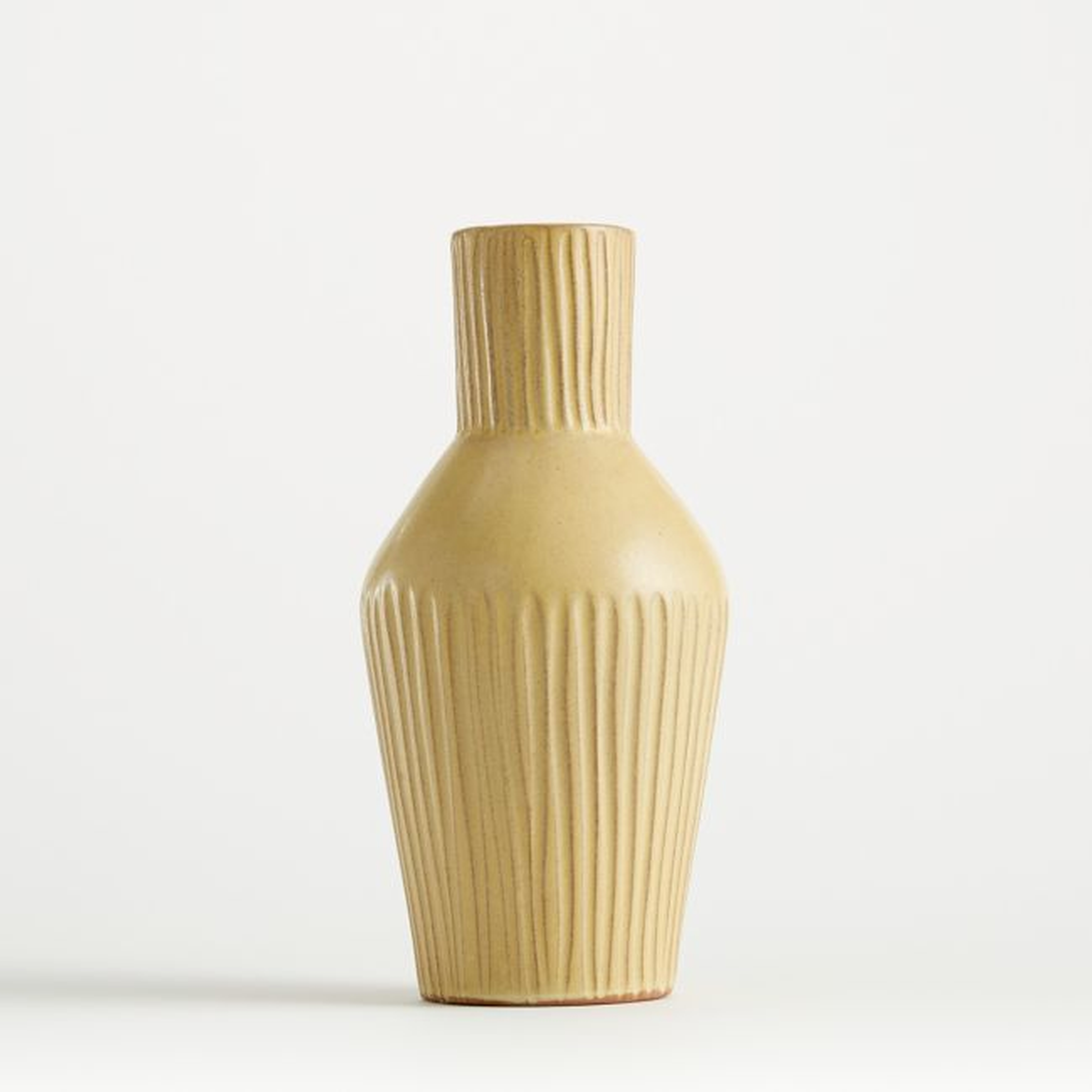 Mireya Pale Yellow Vase - Crate and Barrel