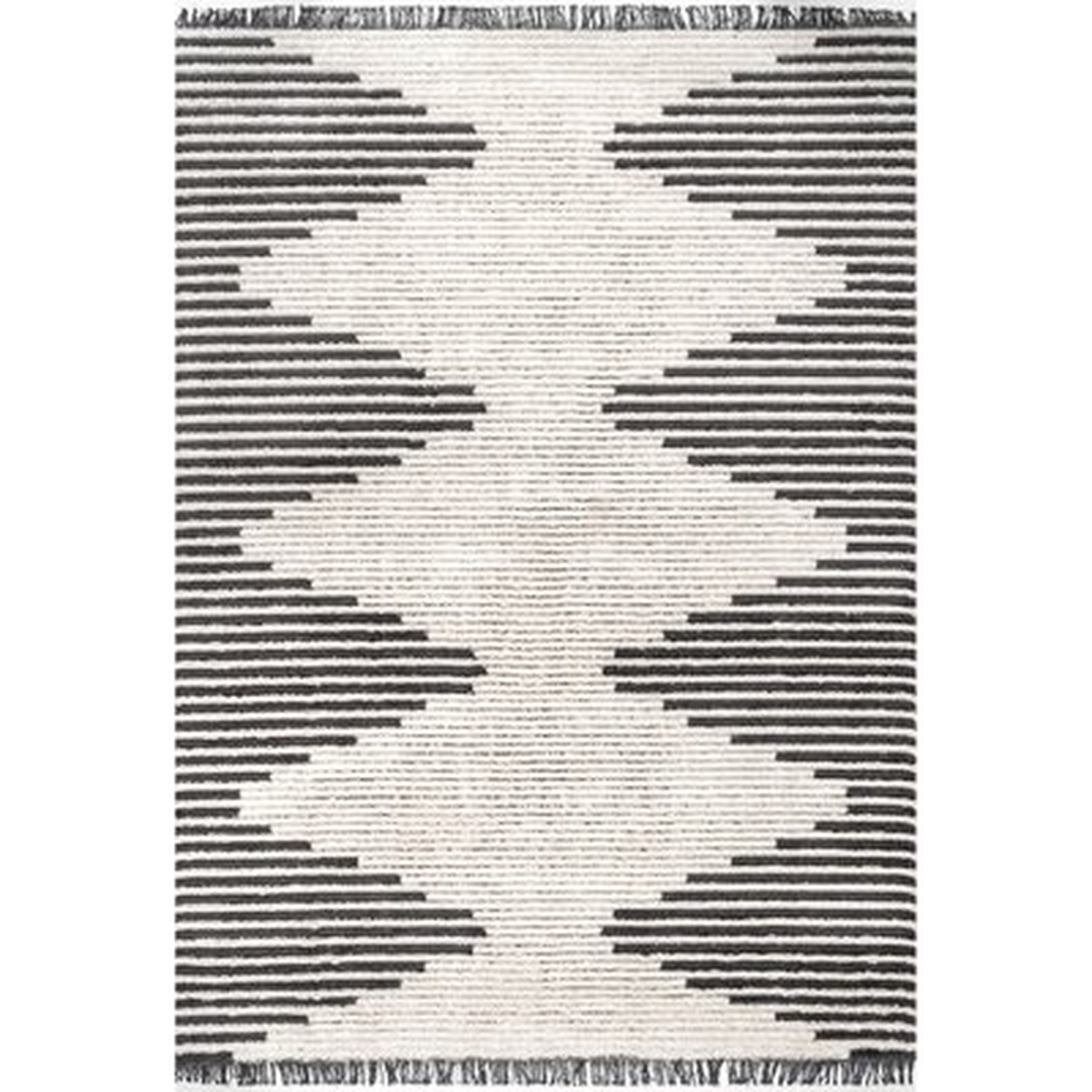 Baudette Geometric Beige/Black Area Rug - Wayfair