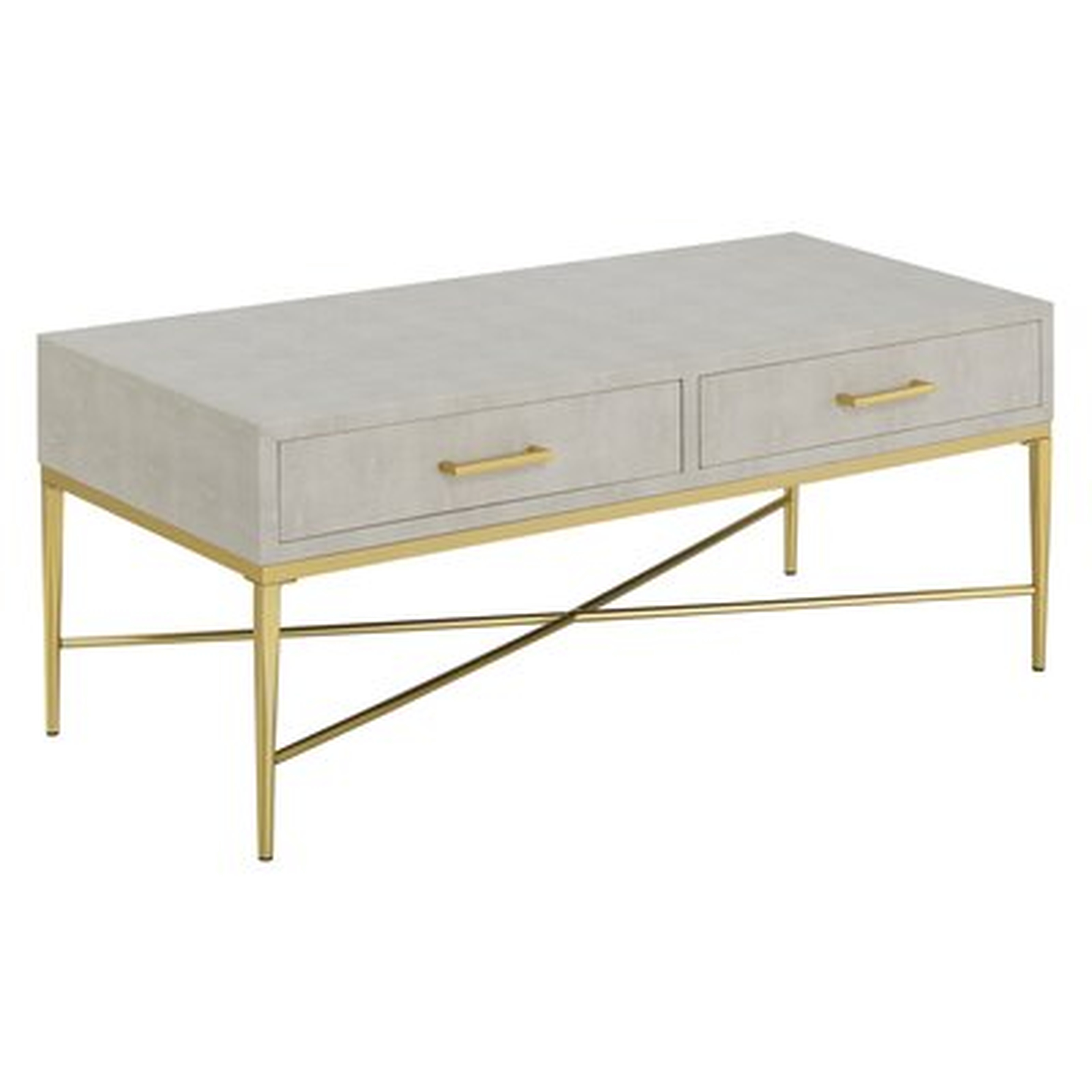 Hesson Cross Legs Coffee Table with Storage - AllModern