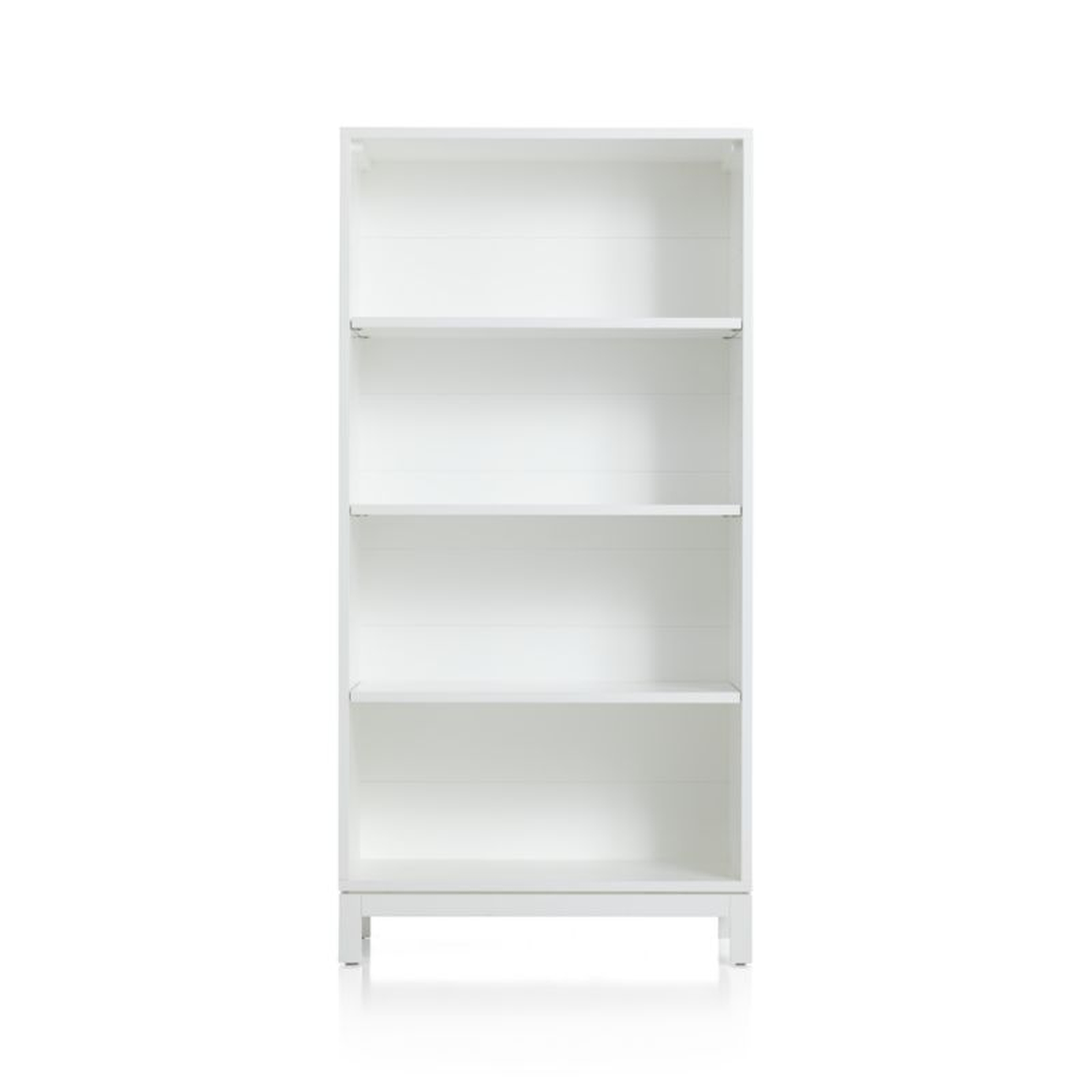 Parke White Wood 4-Shelf Bookcase - Crate and Barrel