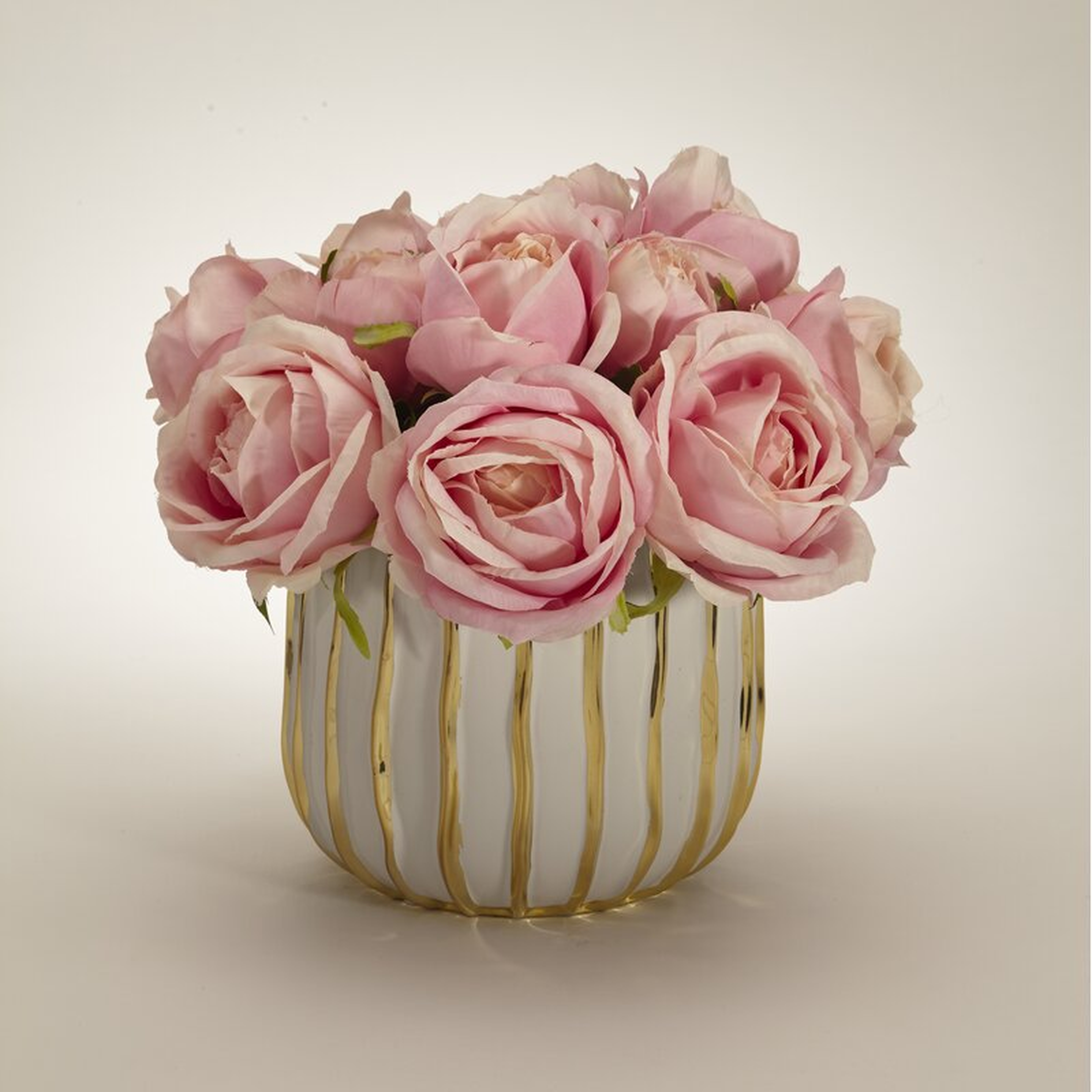 Rose Bouquet Flowering in Decorative Vase Flower Color: Pink - Perigold
