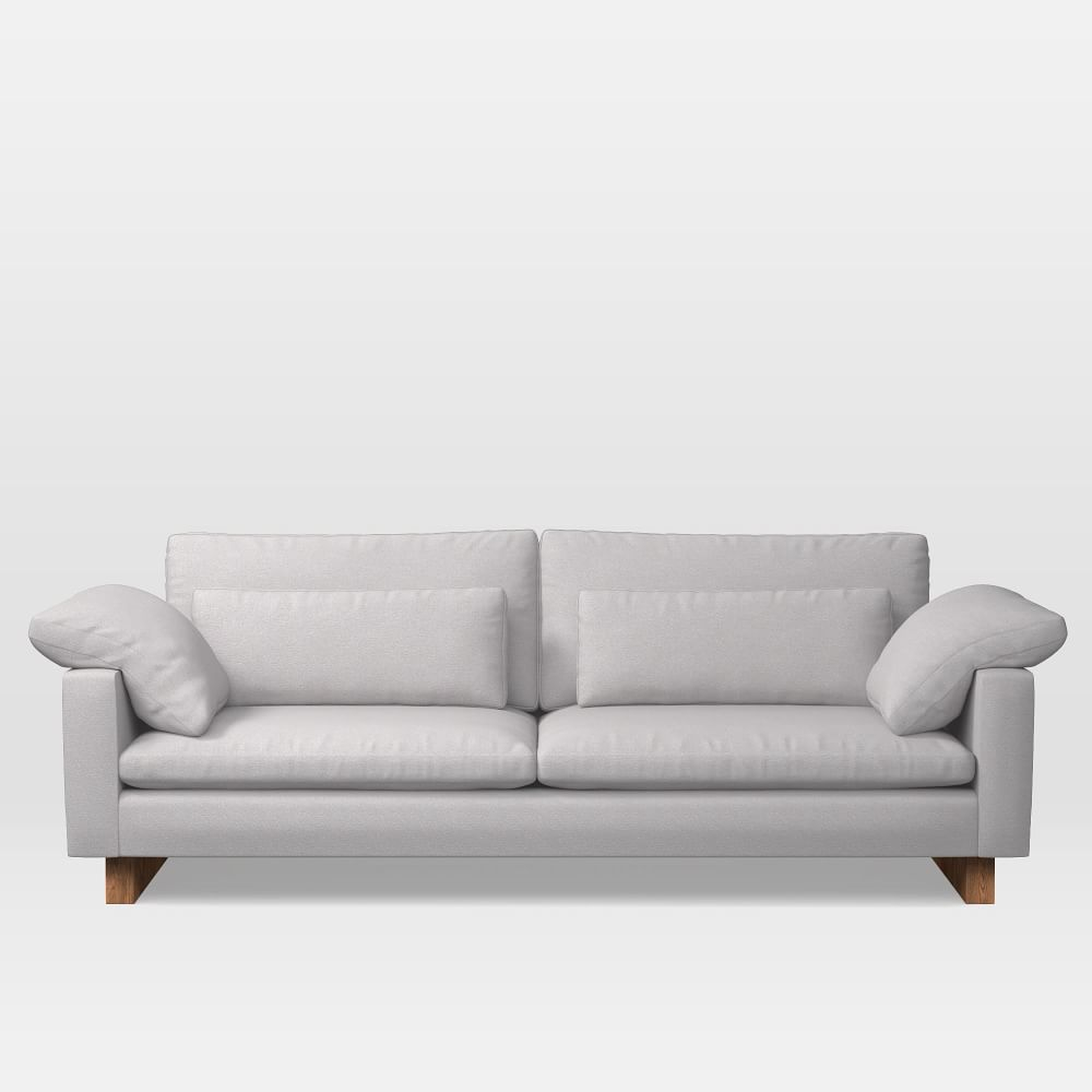 Harmony 92" Multi-Seat Sofa, Standard Depth, Chenille Tweed, Frost Gray, Dark Walnut - West Elm