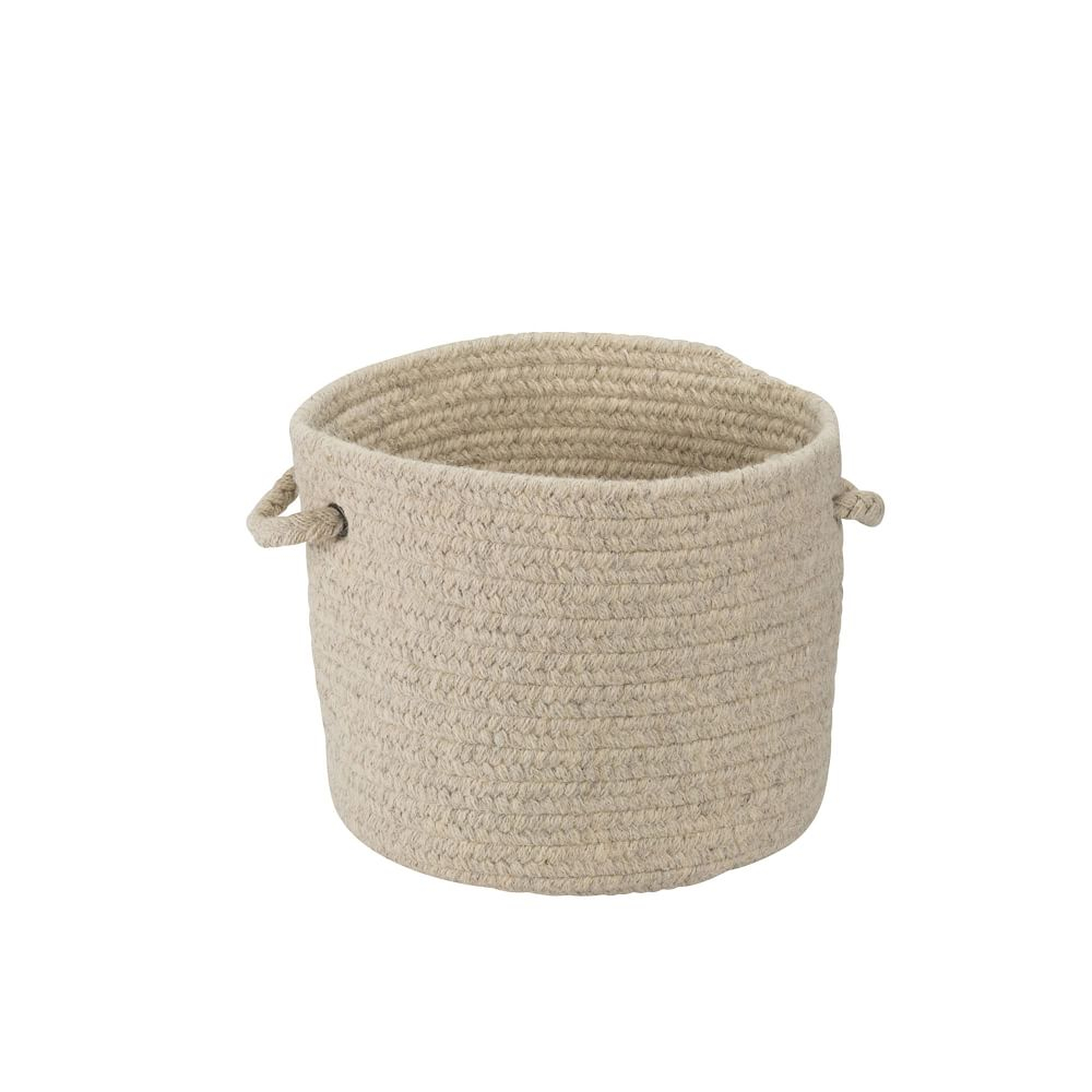 Natural Wool Basket, Light Gray, Small - West Elm