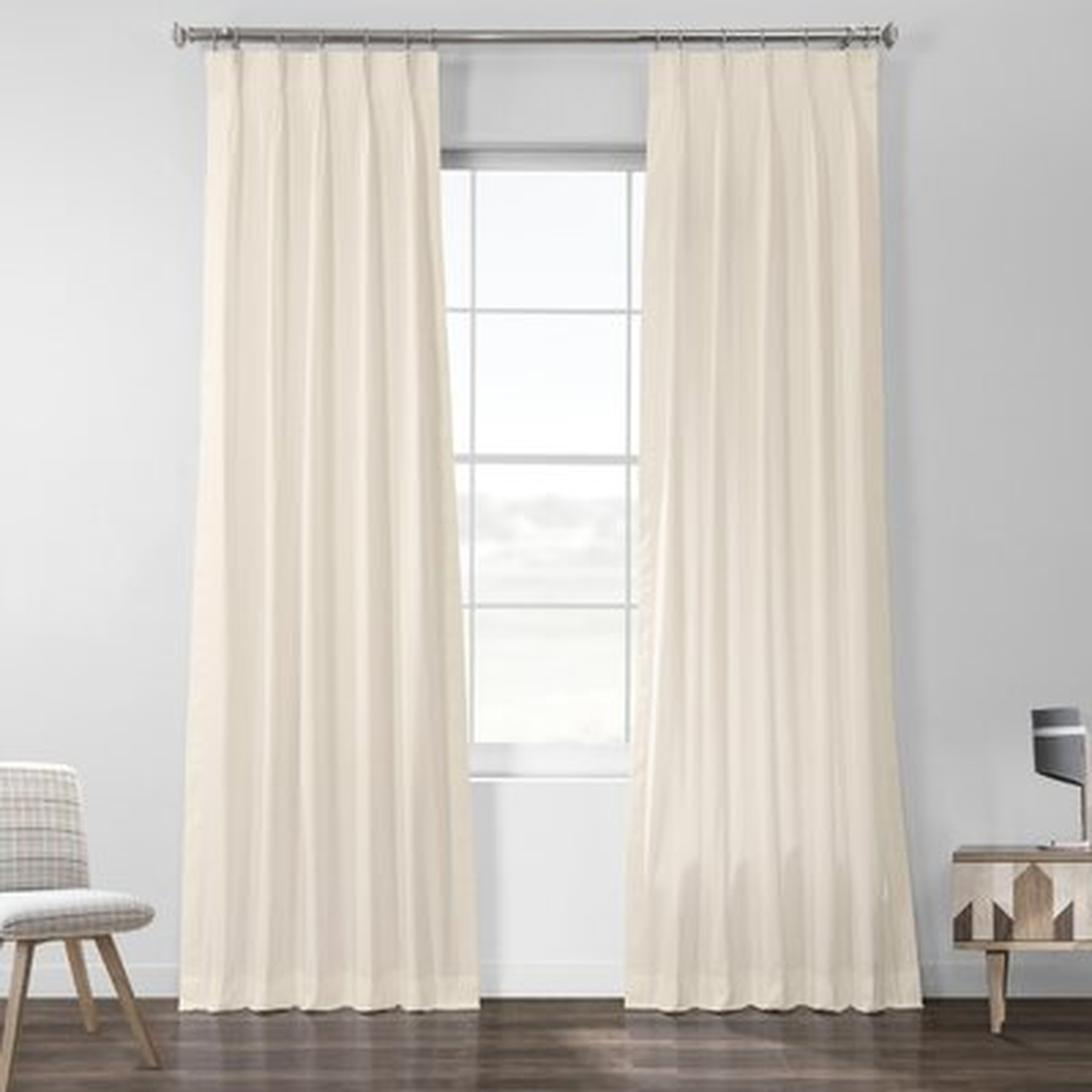 Braeville 100% Cotton Solid Semi-Sheer Pinch Pleat Single Curtain Panel - Wayfair