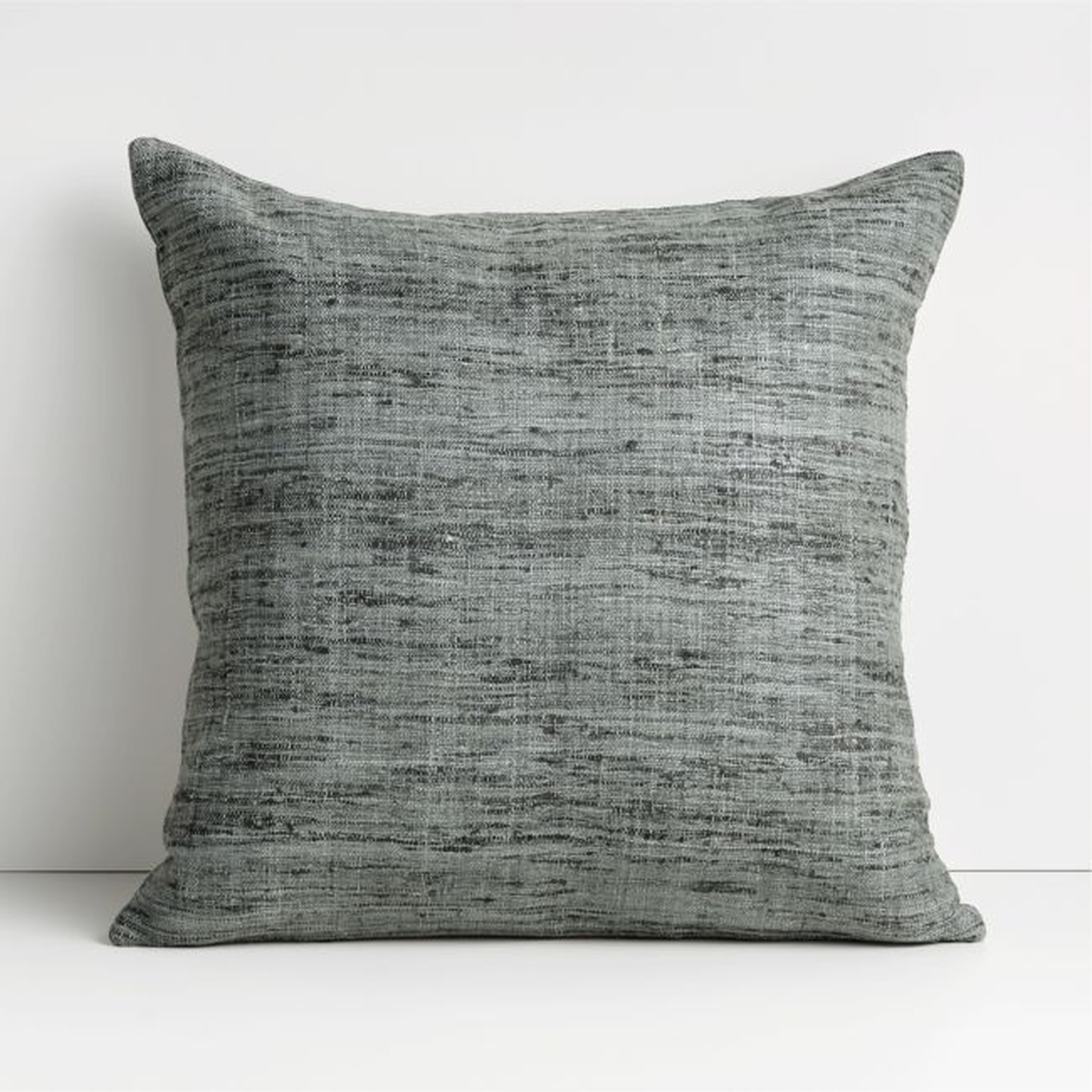 Dark Grey 20"x20" Cotton Sari Silk Throw Pillow Cover - Crate and Barrel
