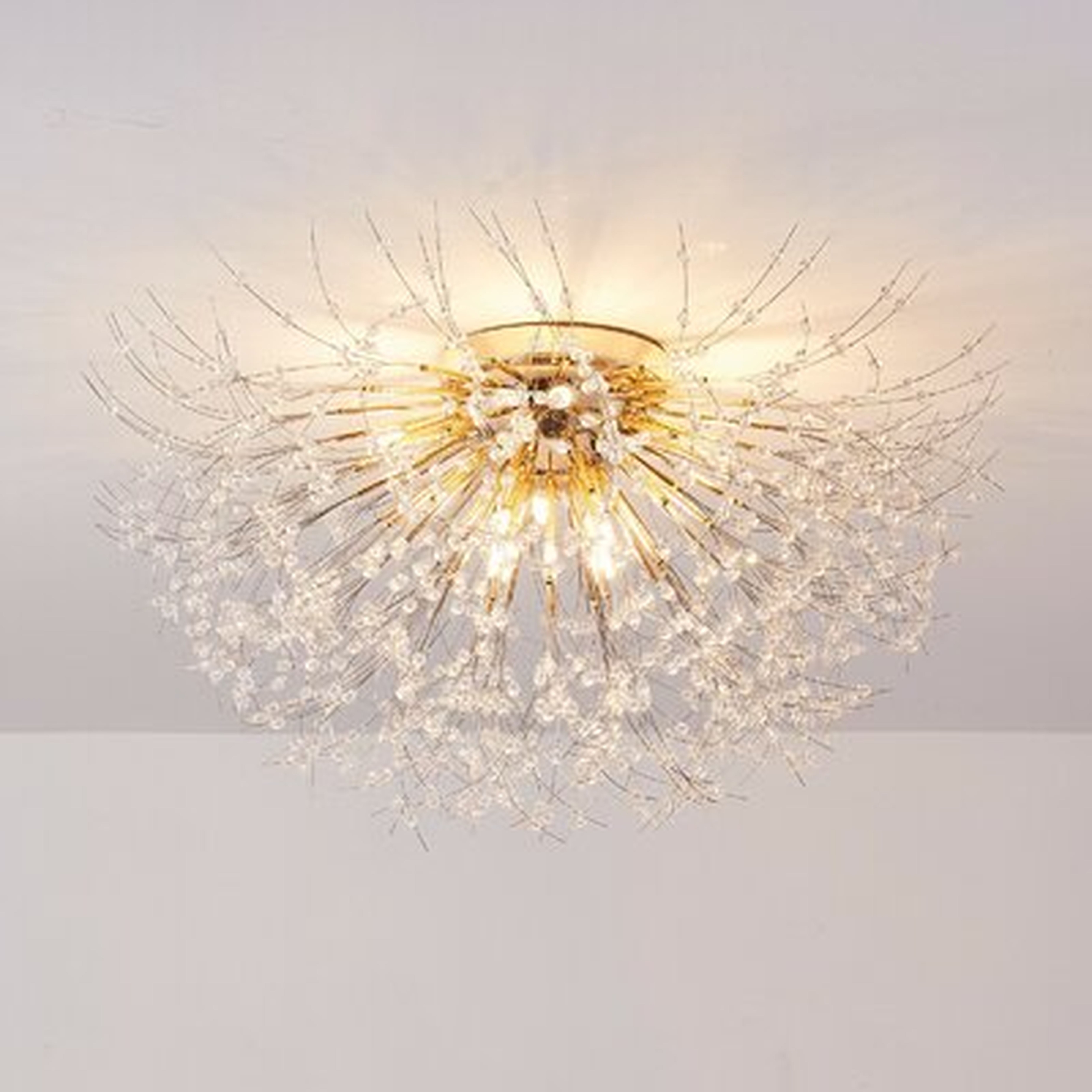 Modern Crystal Ceiling Light LED Firework Chandelier Stainless Steel Pendant Lamp - Wayfair