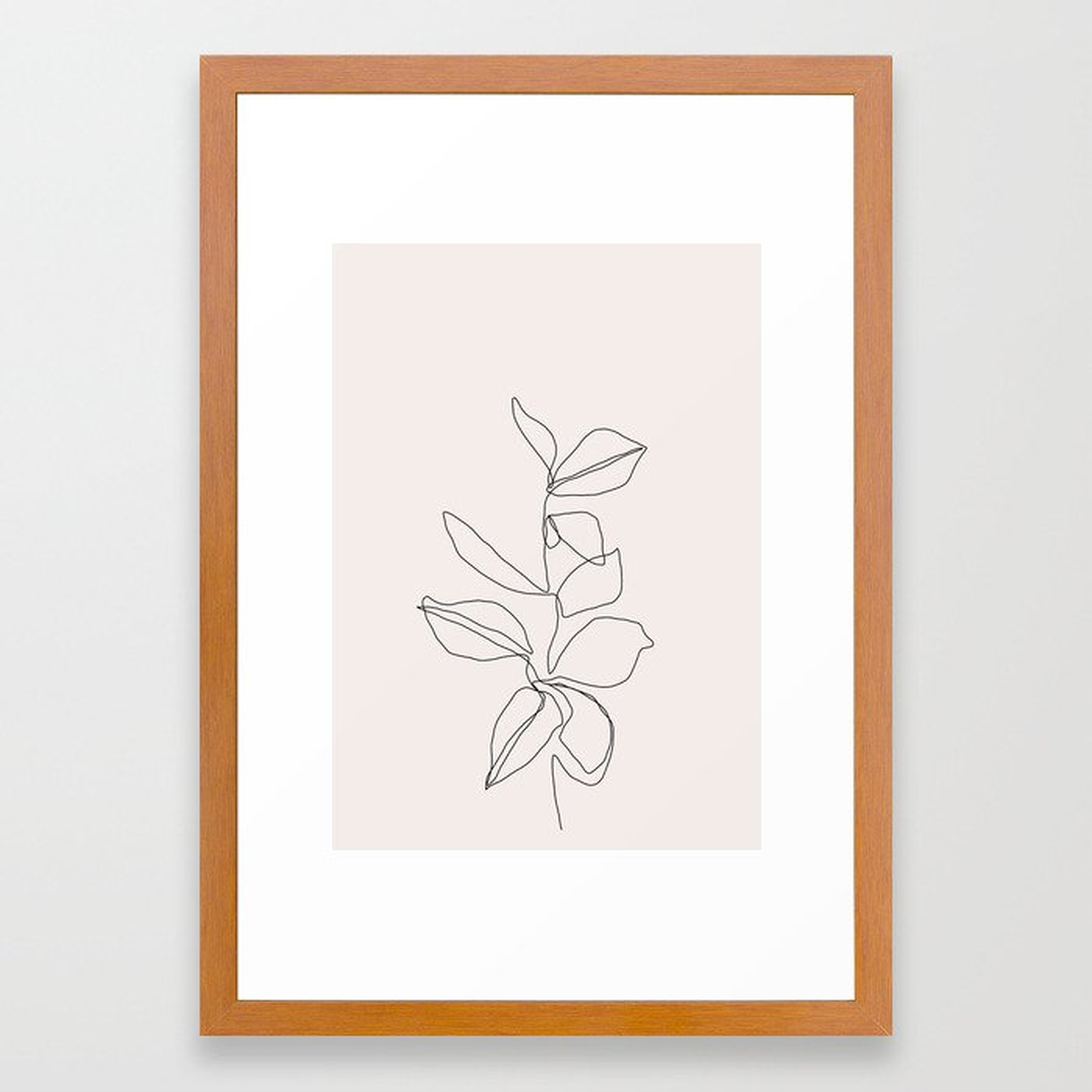 Botanical Illustration Line Drawing - Birdie I Framed Art Print by The Colour Study - Conservation Pecan - SMALL-15x21 - Society6