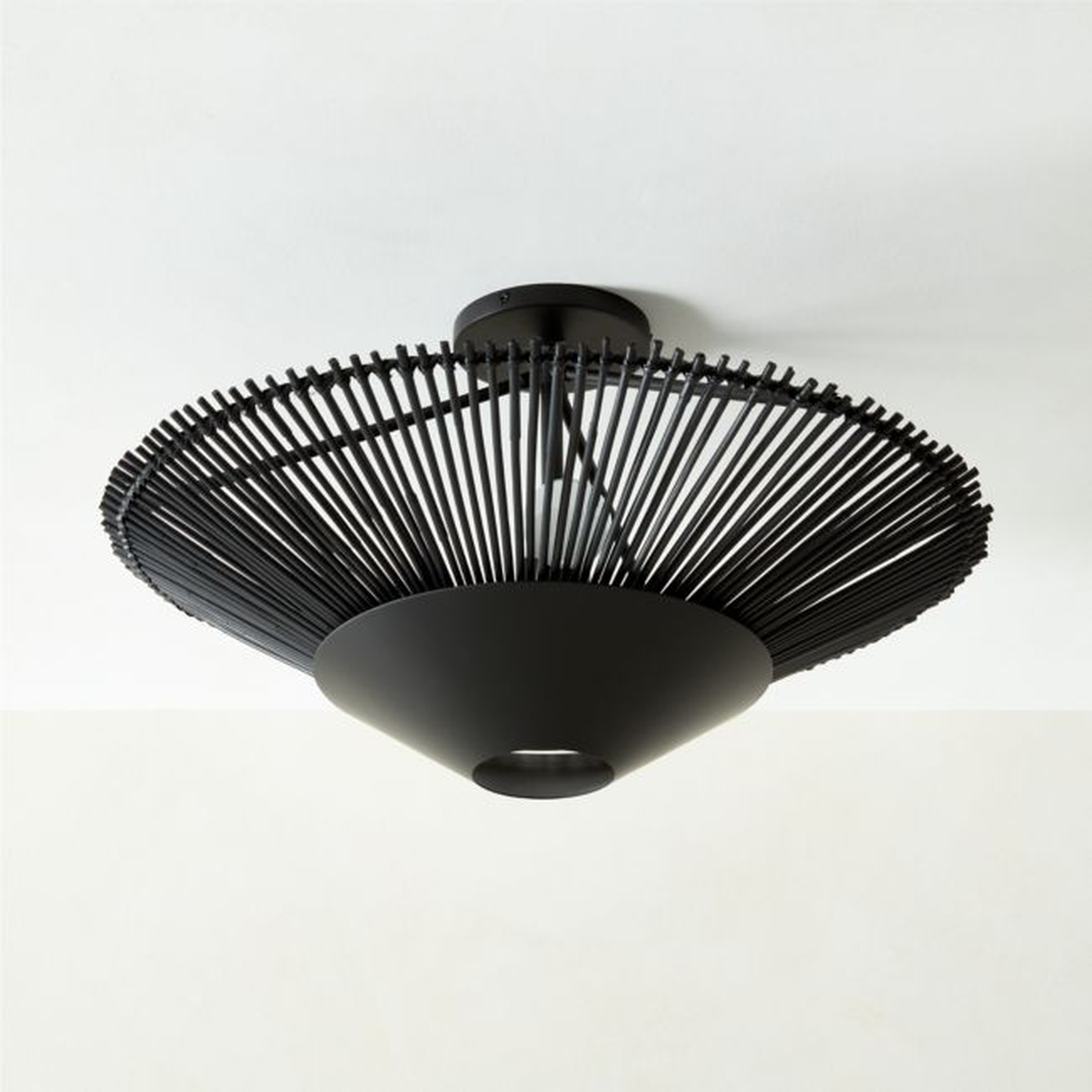 Copa Tiered Blackened Rattan Flush Mount Light - CB2