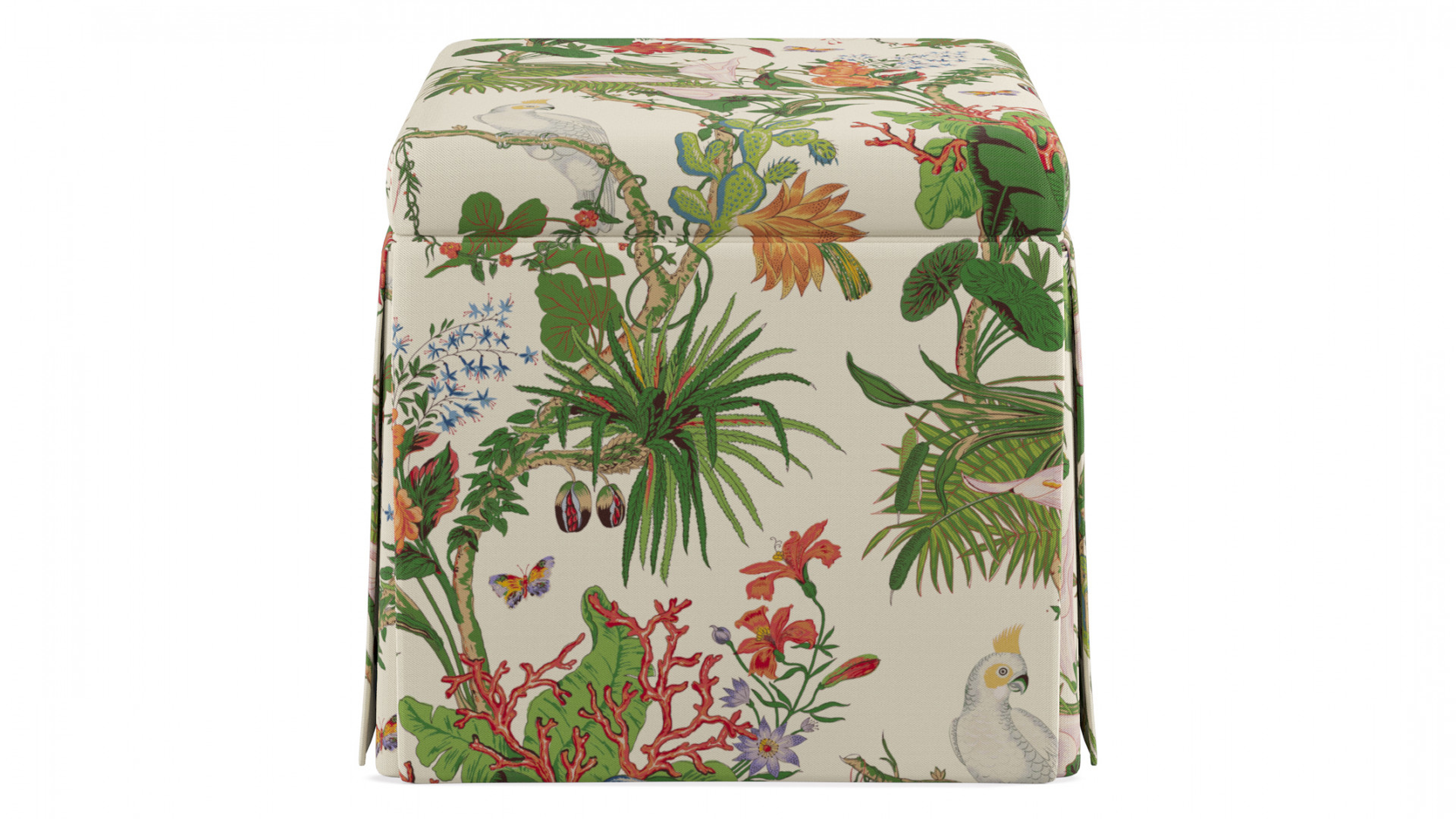 Skirted Storage Ottoman, White Cinque Terra - The Inside