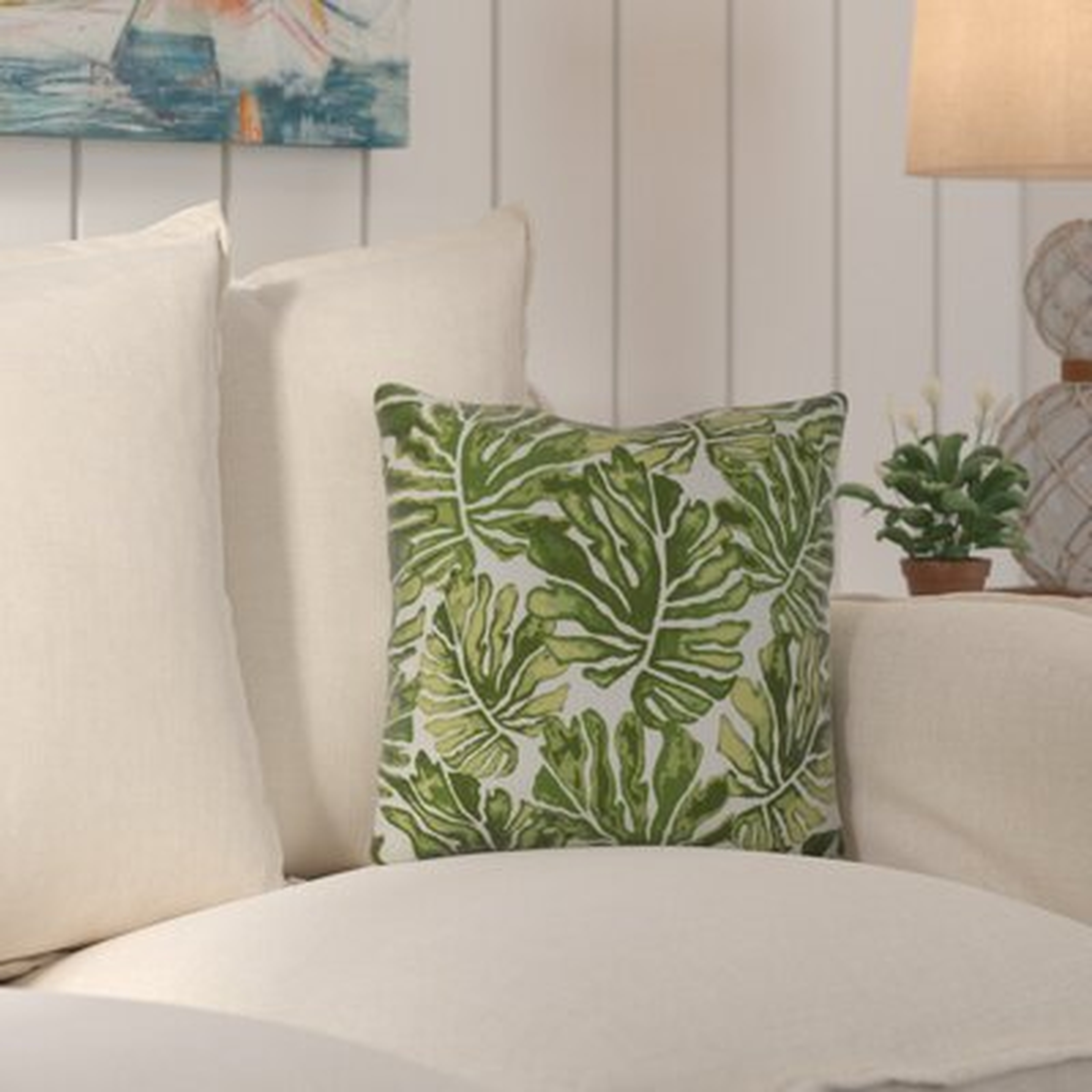 Palm Leaves Outdoor Square Pillow Cover & Insert - Wayfair