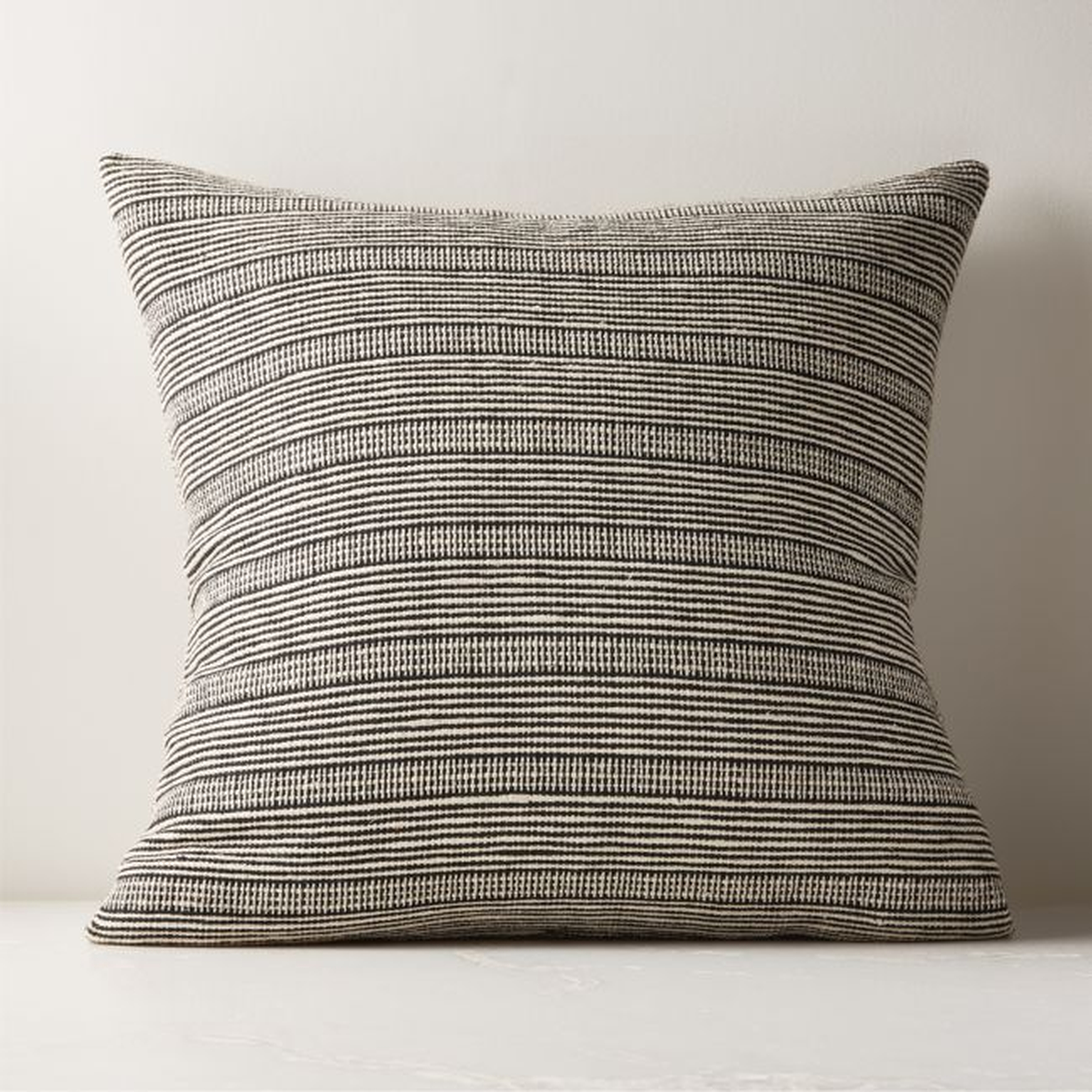 Nesi Black and White Silk Throw Pillow Cover 23"x23" - CB2