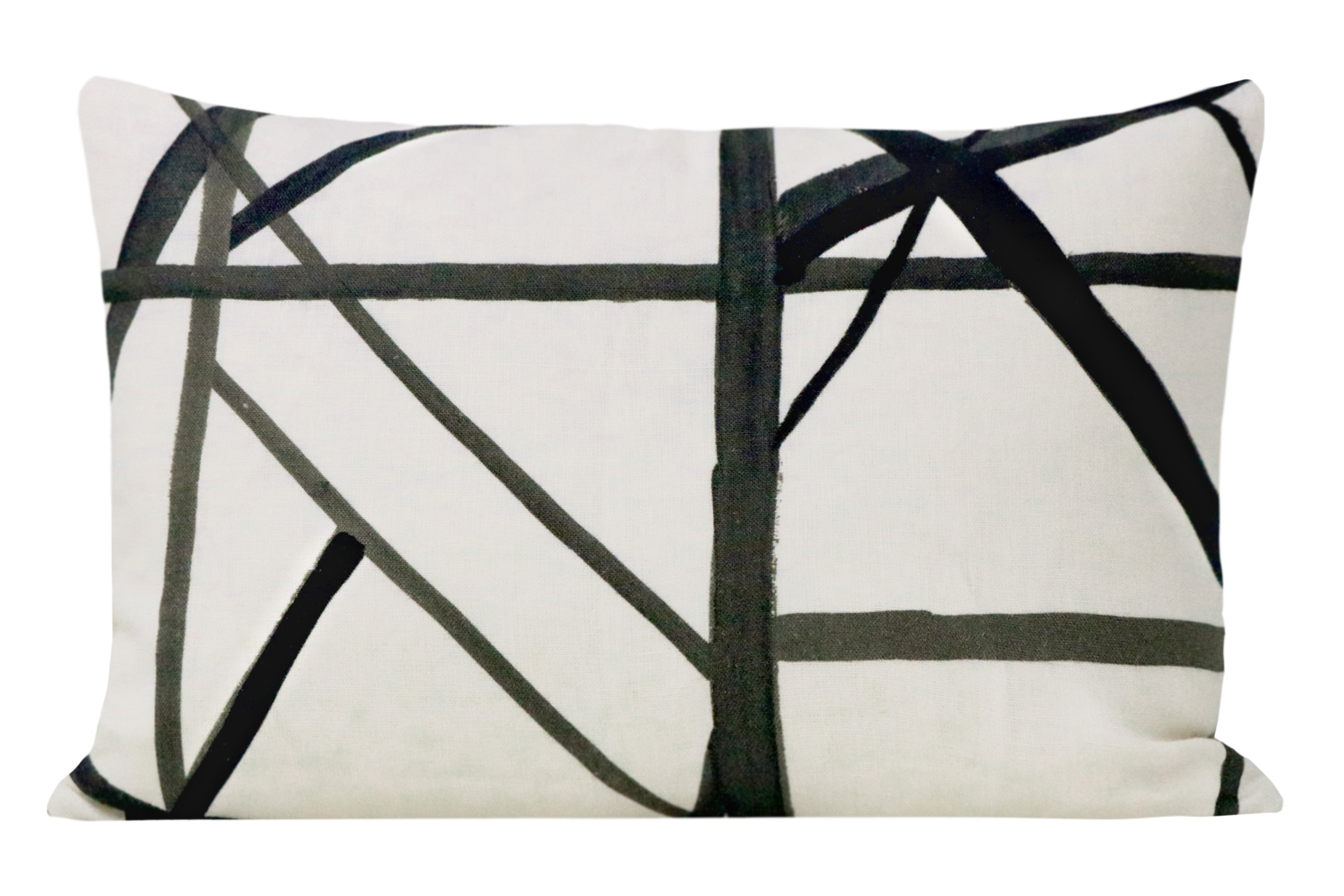 FINAL SALE :  12" X 18" CHANNELS // EBONY + IVORY PILLOW COVER - LITTLE LUMBAR 12" X 18" - Little Design Company