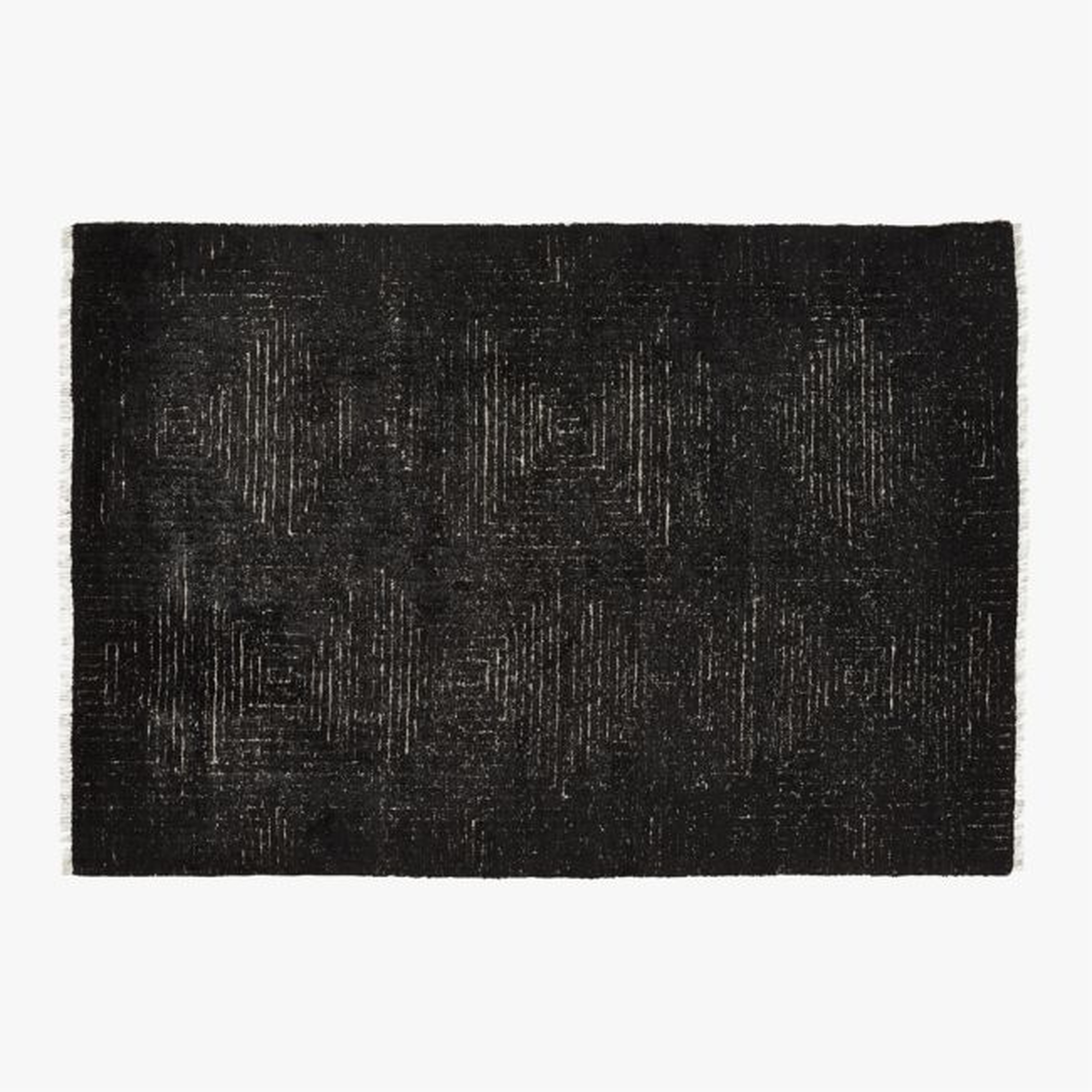 Keen Hand-Knotted Viscose Black Area Rug 6'x9' - CB2