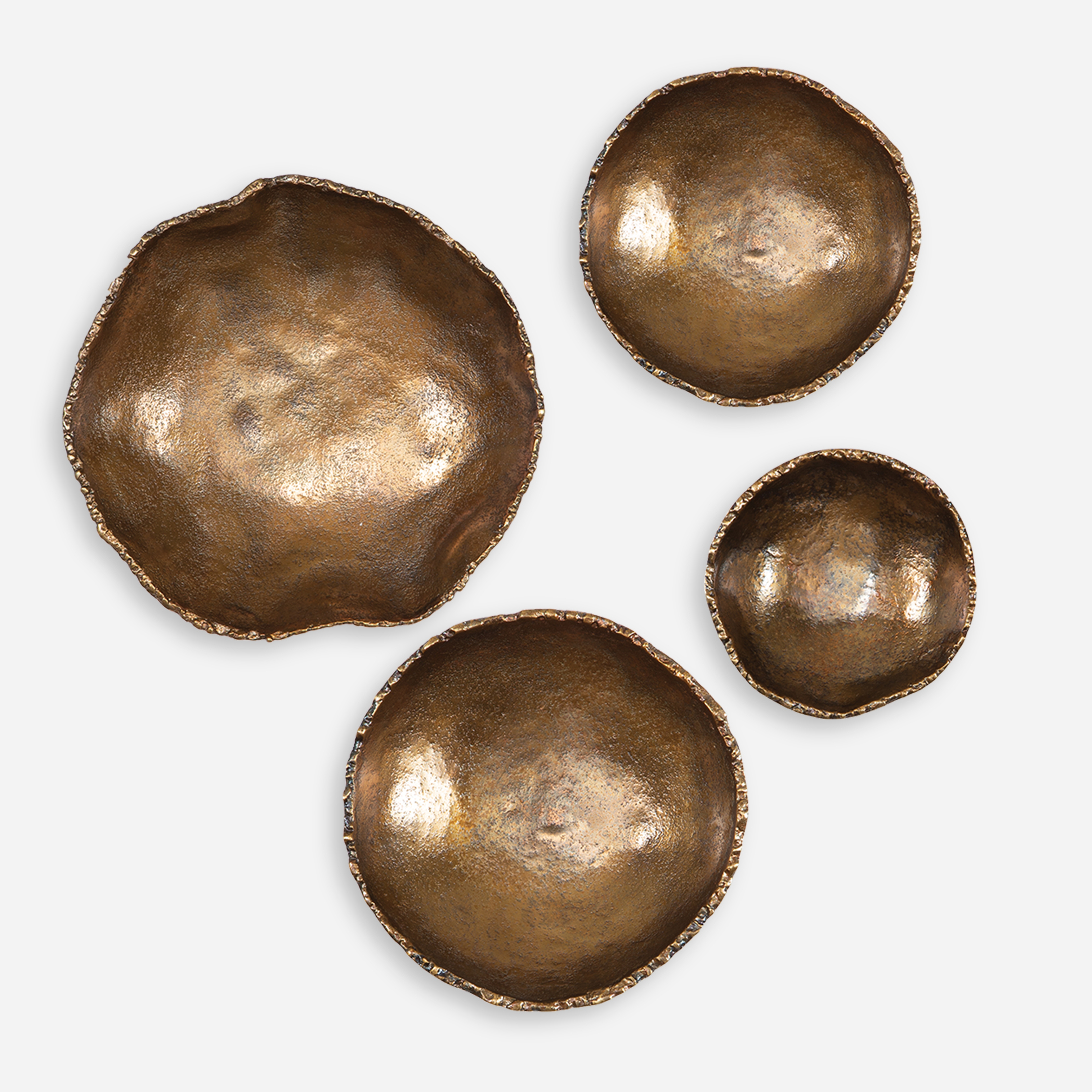 Lucky Coins Brass Wall Bowls, S/4 - Uttermost