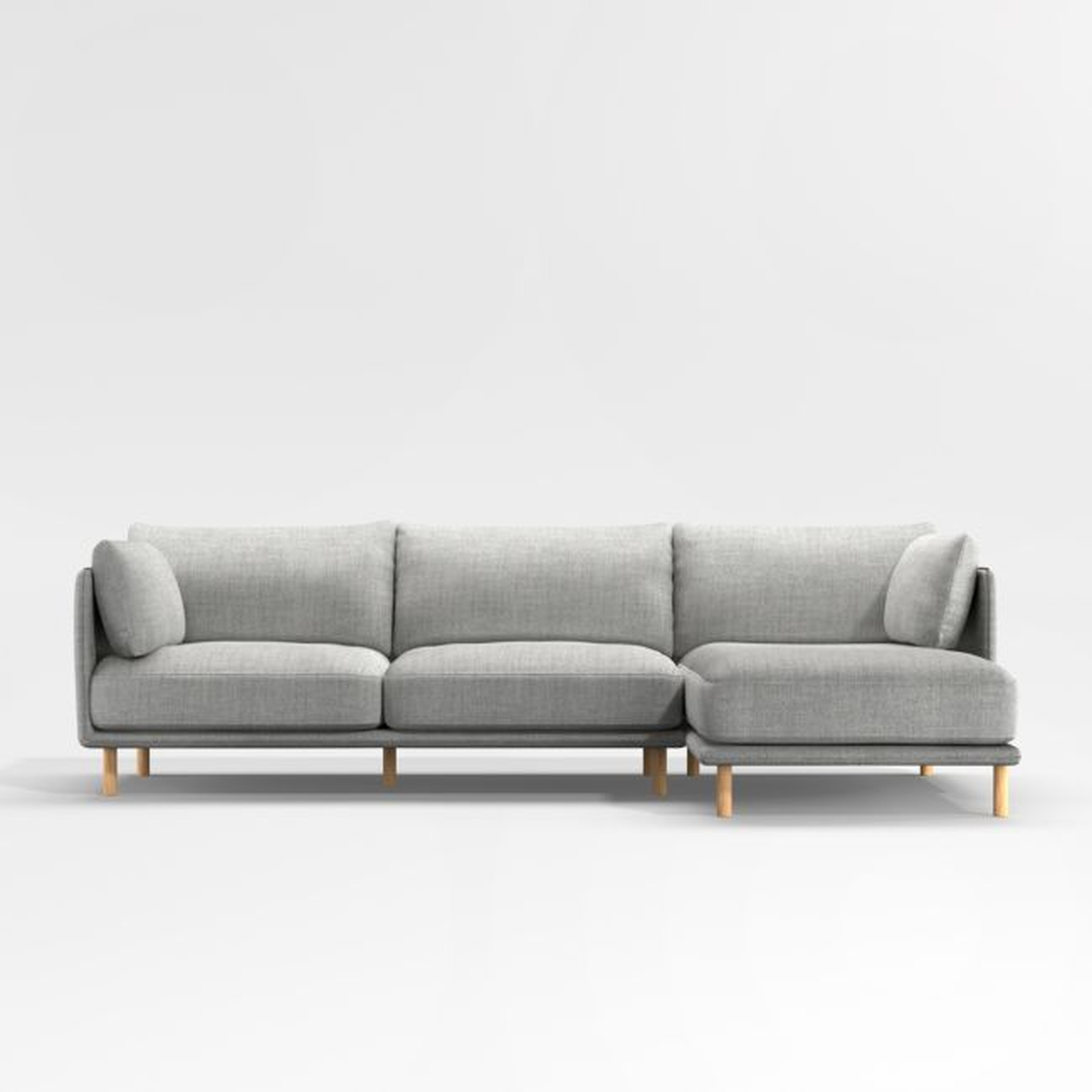 Wells 2-Piece Chaise Sectional Sofa with Natural Leg Finish - Crate and Barrel