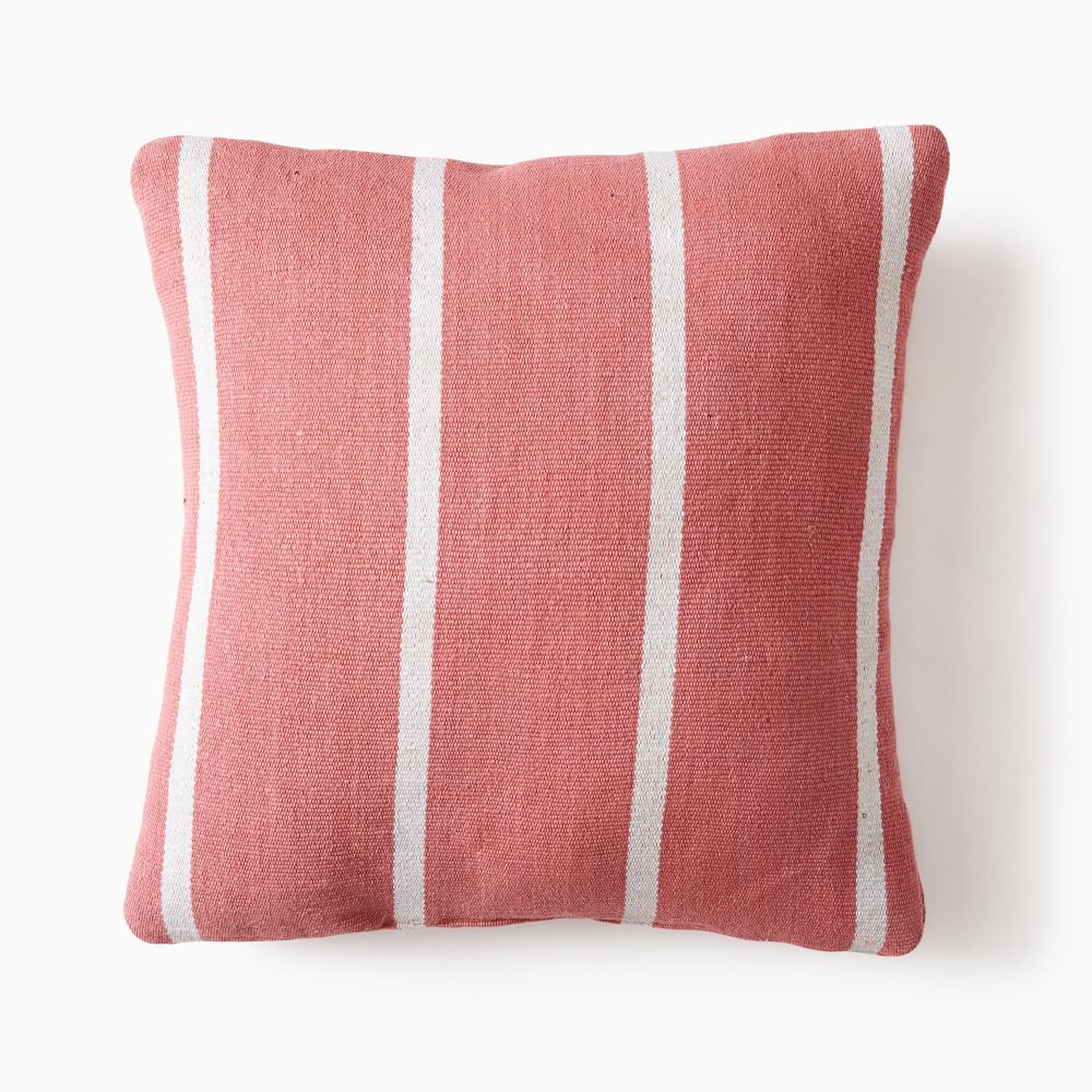 Outdoor Simple Stripe Pillow, 20"x20", Coral, Set of 2 - West Elm