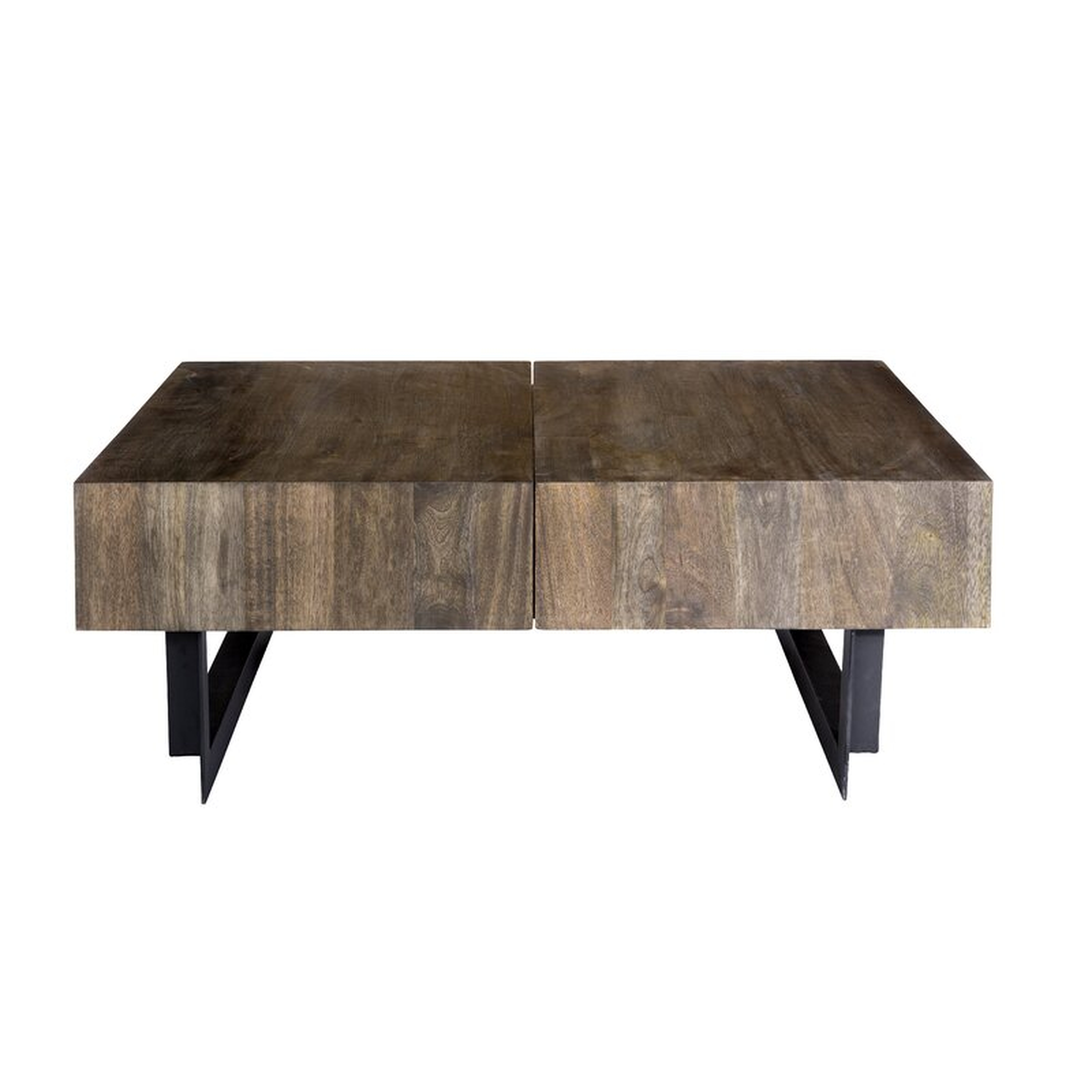 Tiburon Sled Coffee Table with Storage Table Top Color: Natural, - Perigold